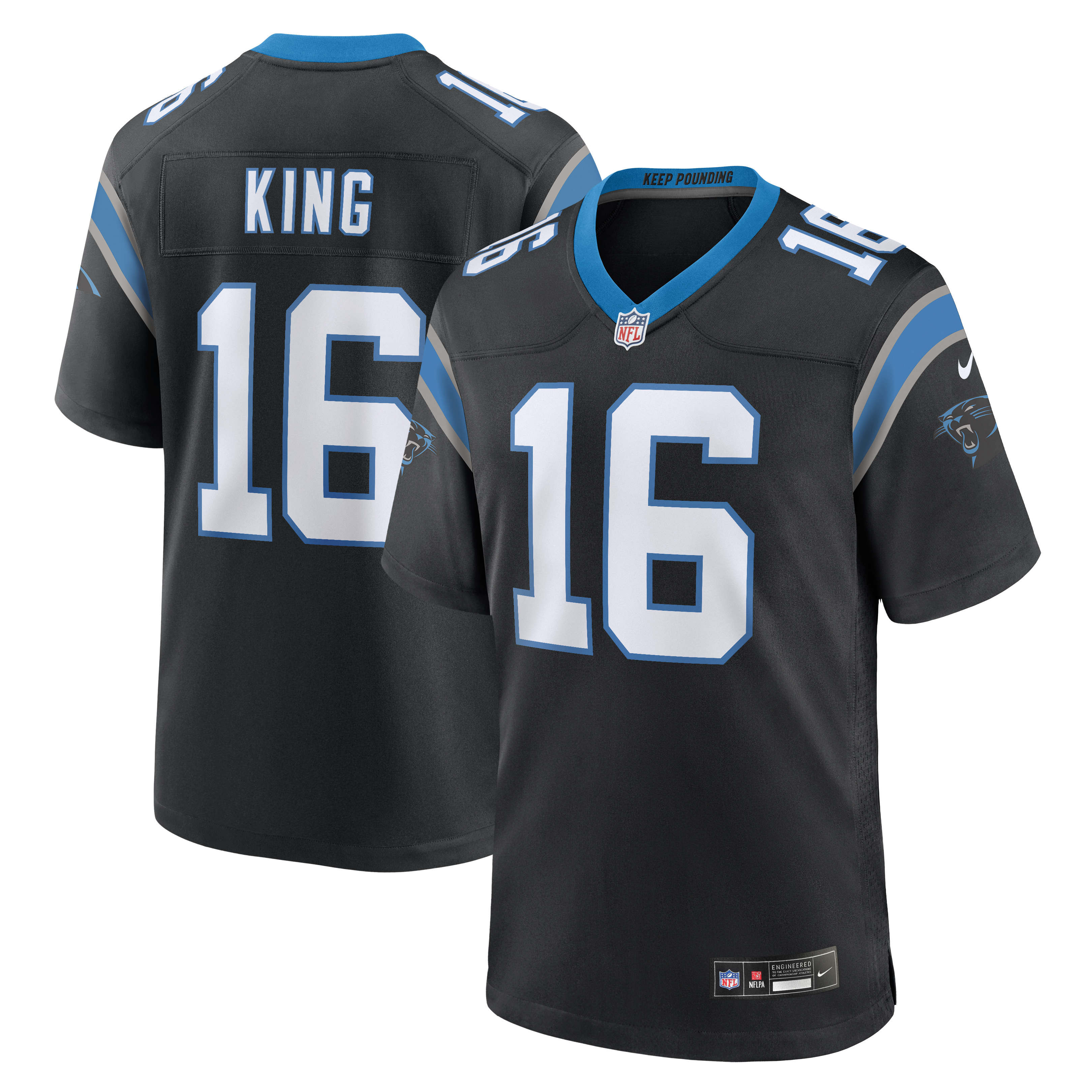 Men's Nike Haynes King Black Carolina Panthers Team Game Jersey