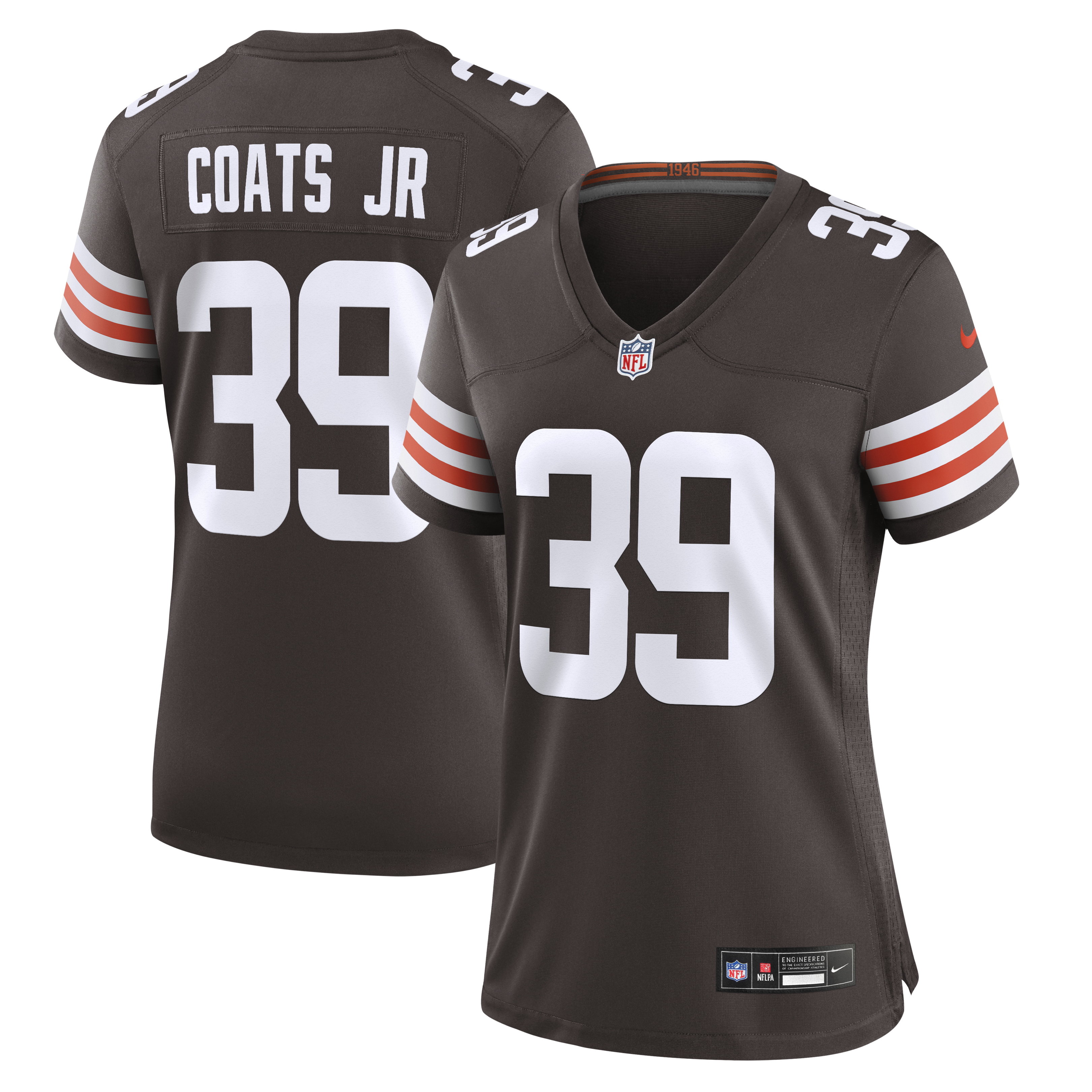Women’s Nike Michael Coats Jr. Brown Cleveland Browns Team Game Jersey