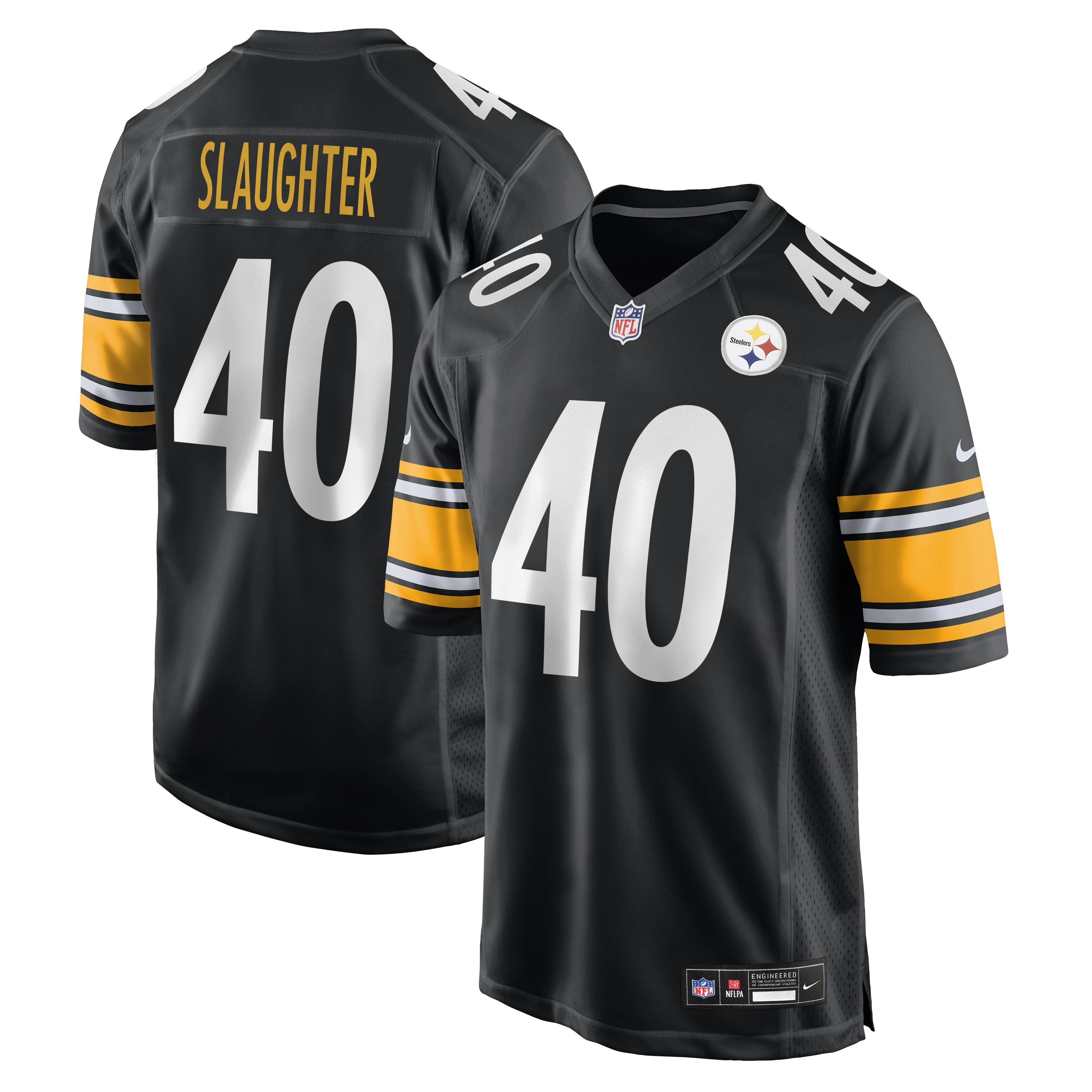 Men's Nike Doneiko Slaughter Black Pittsburgh Steelers Team Game Jersey