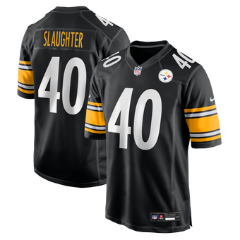 Men's Nike Doneiko Slaughter Black Pittsburgh Steelers Team Game Jersey