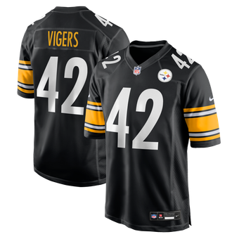 Men's Nike Car'lin Vigers Black Pittsburgh Steelers Team Game Jersey