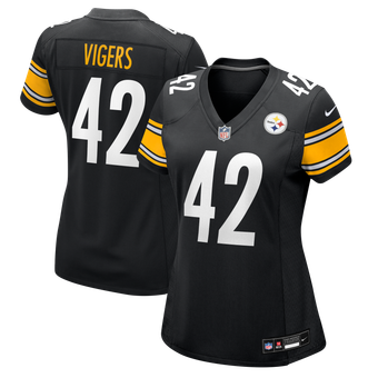 Women's Nike Car'lin Vigers Black Pittsburgh Steelers Team Game Jersey