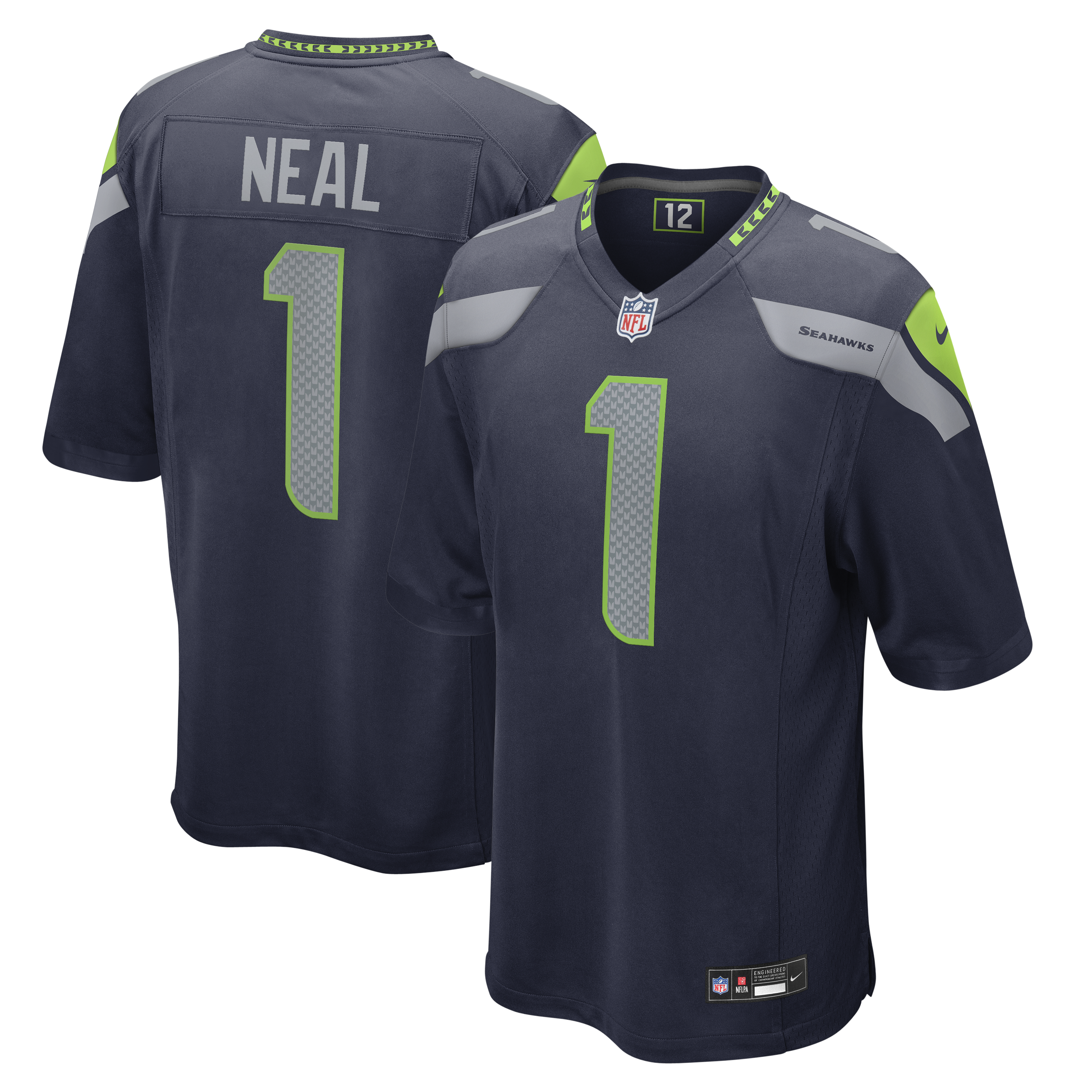 Men's Nike Julian Neal College Navy Seattle Seahawks Team Game Jersey