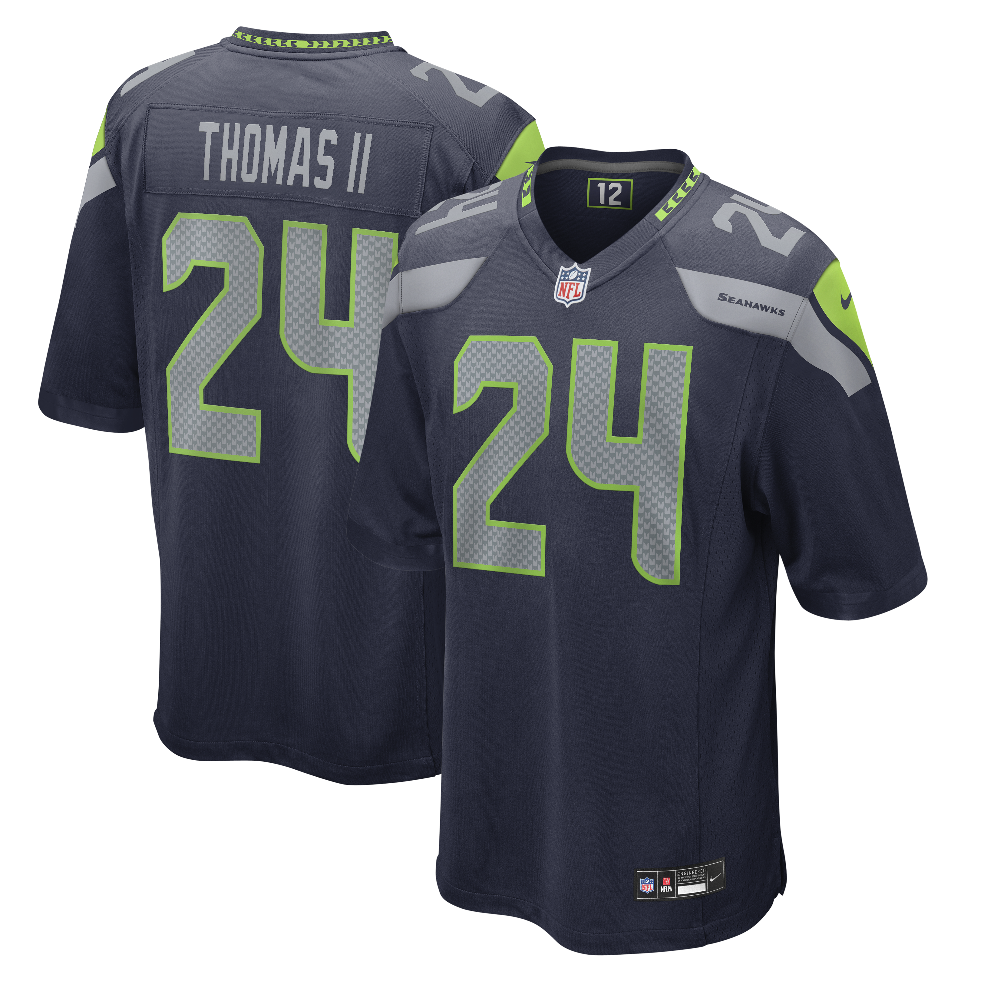 Men's Nike Rodney Thomas II College Navy Seattle Seahawks Team Game Jersey