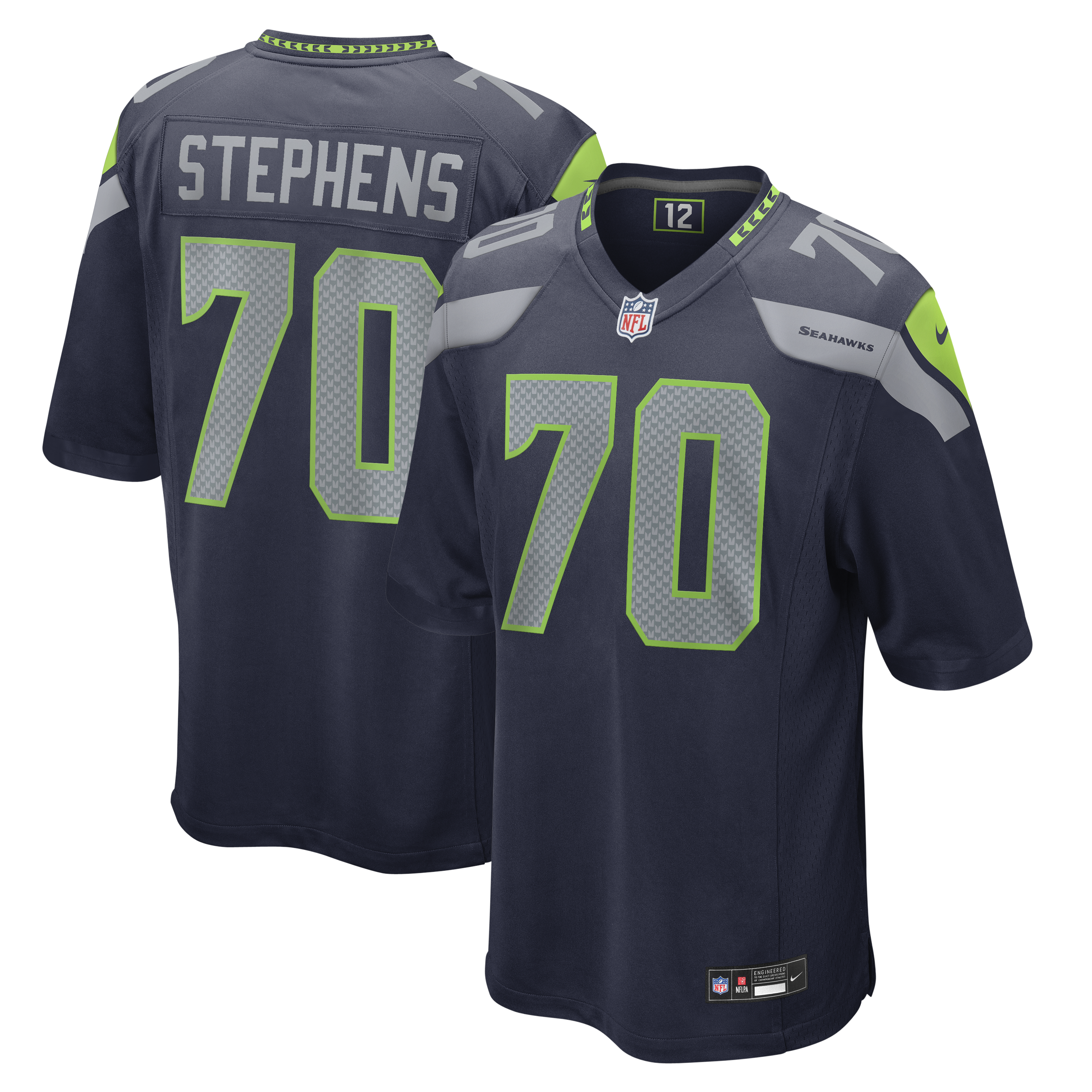 Men's Nike Beau Stephens College Navy Seattle Seahawks Team Game Jersey