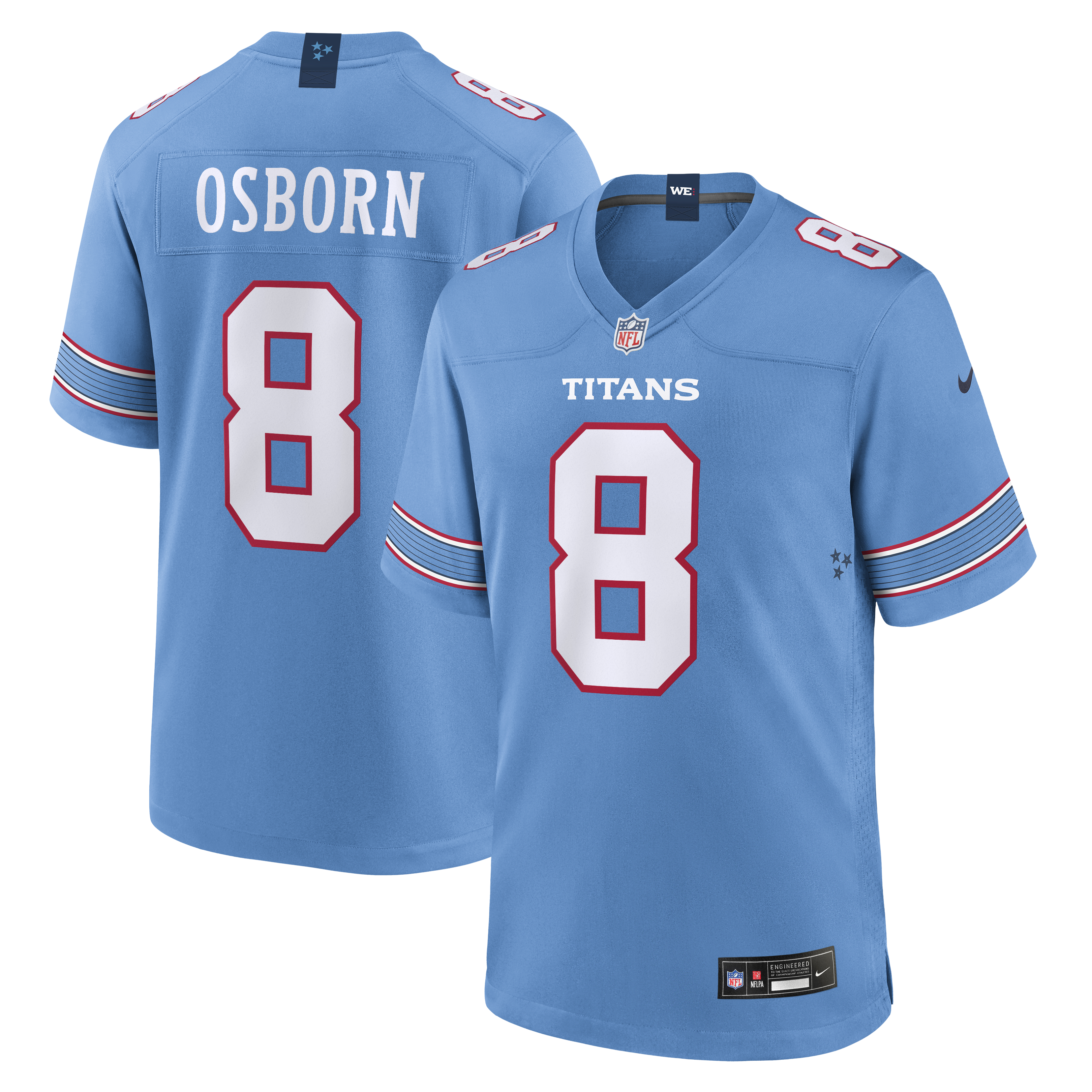 Men's Nike K.J. Osborn Light Blue Tennessee Titans Team Game Jersey