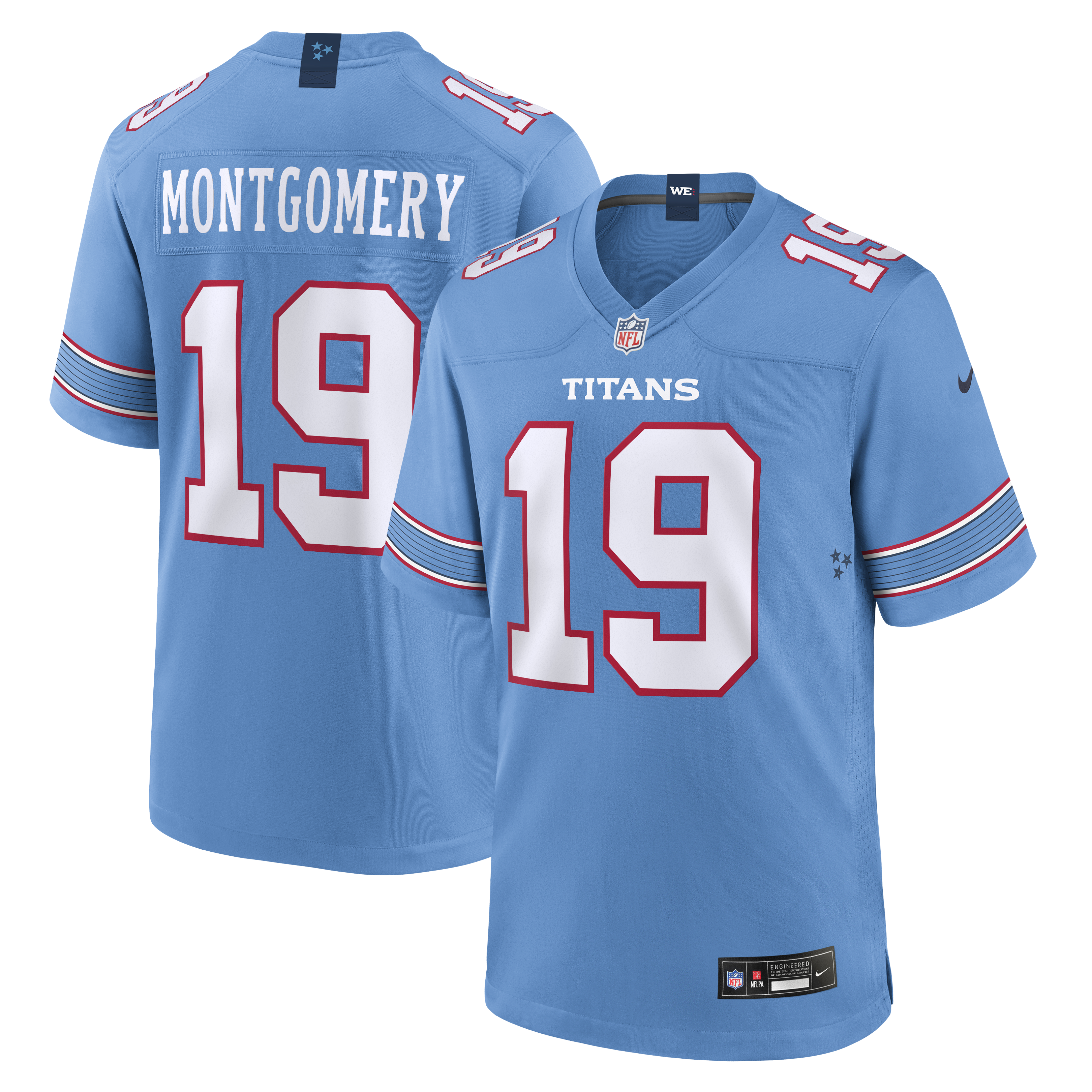 Men's Nike Tyren Montgomery Light Blue Tennessee Titans Team Game Jersey