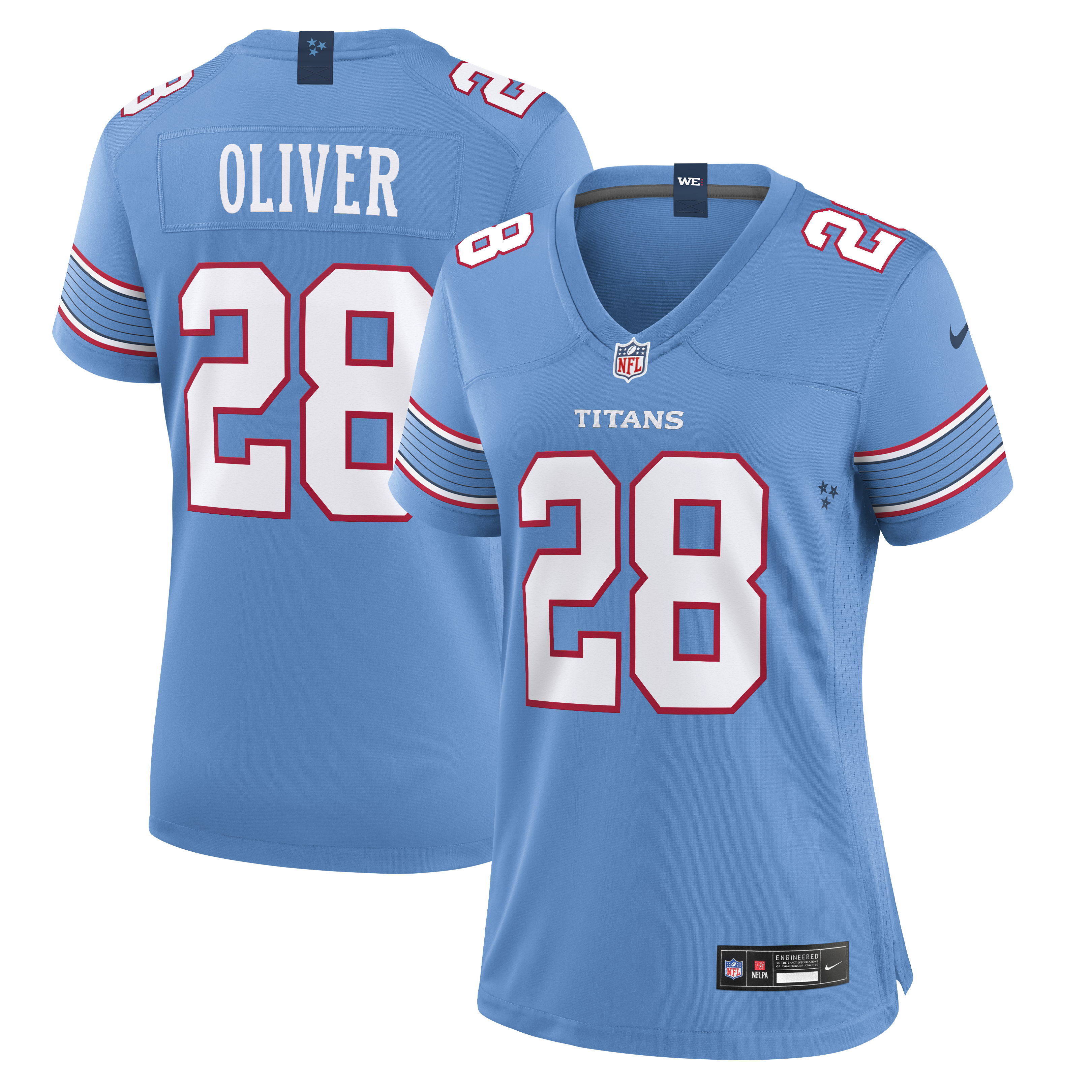 Women's Nike Isaiah Oliver Light Blue Tennessee Titans Team Game Jersey