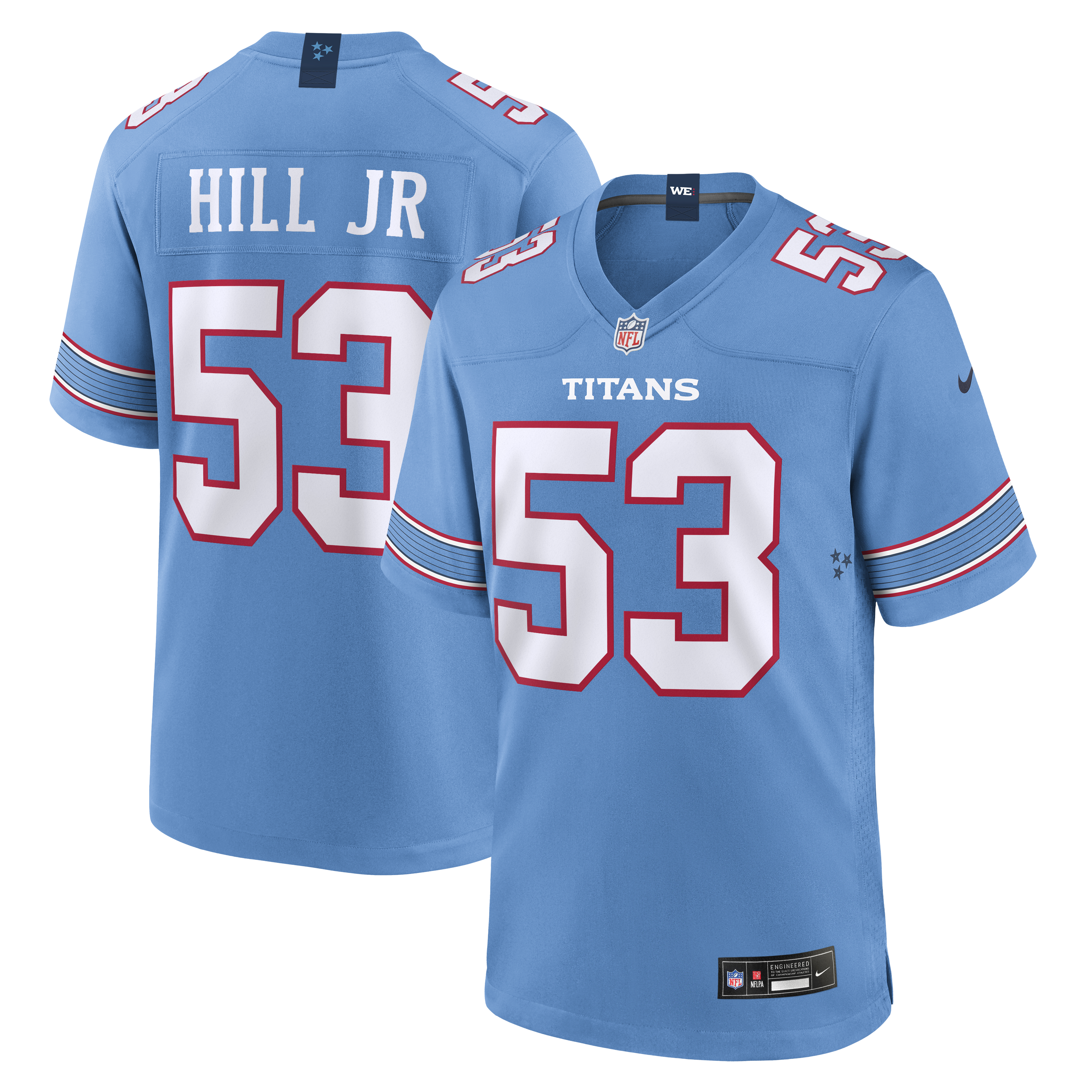 Men's Nike Anthony Hill Jr. Light Blue Tennessee Titans Team Game Jersey