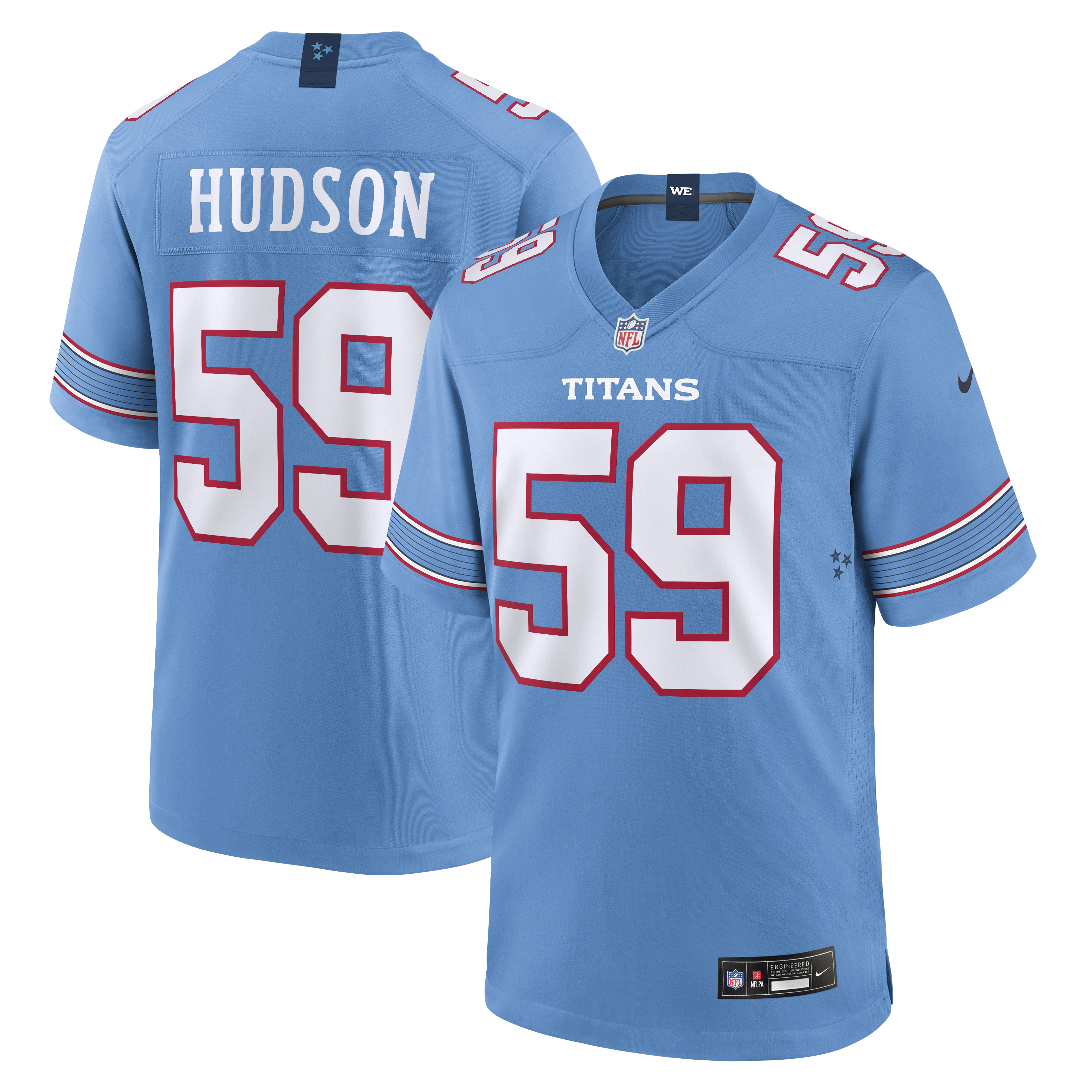 Men's Nike James Hudson Light Blue Tennessee Titans Team Game Jersey
