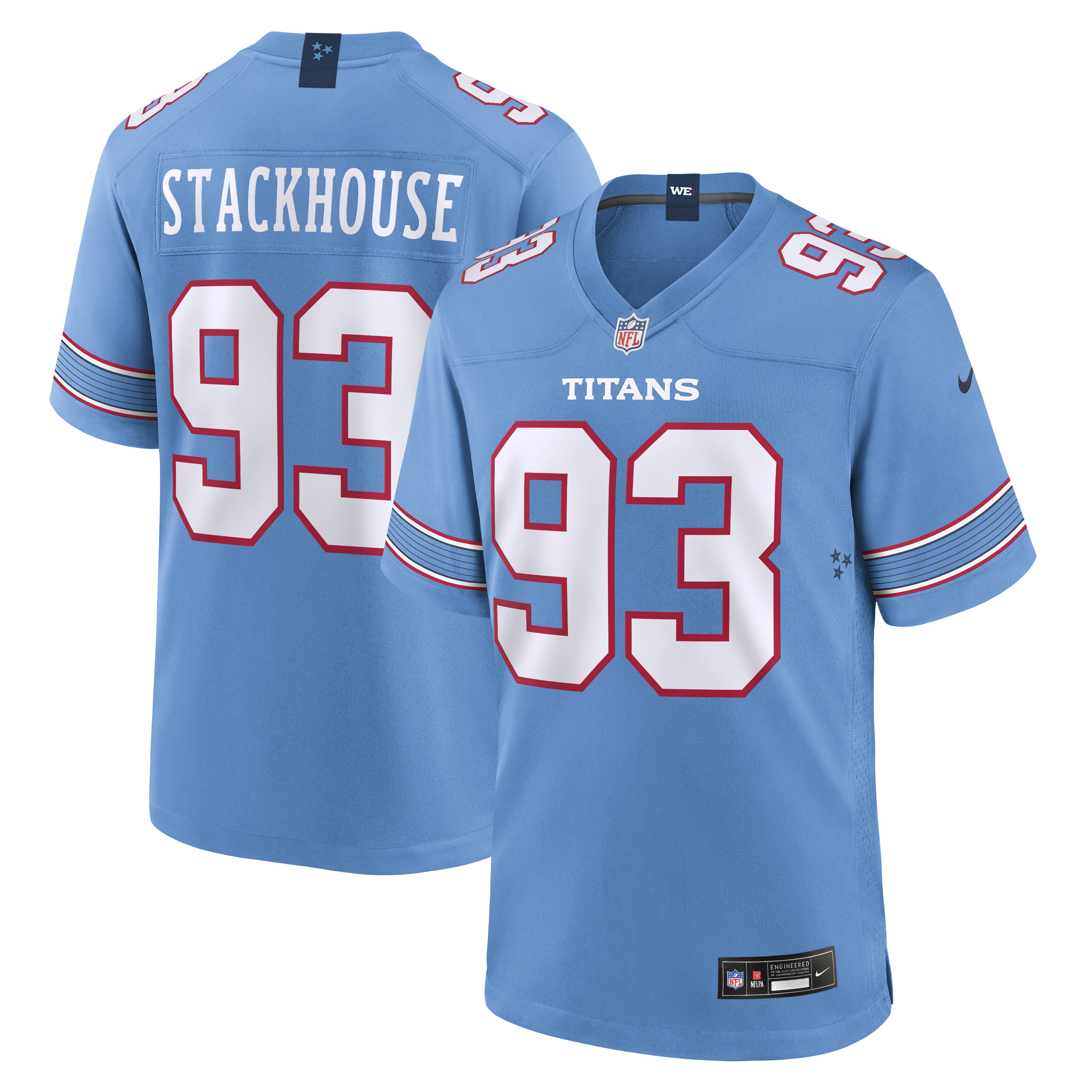 Men's Nike Nazir Stackhouse Light Blue Tennessee Titans Team Game Jersey
