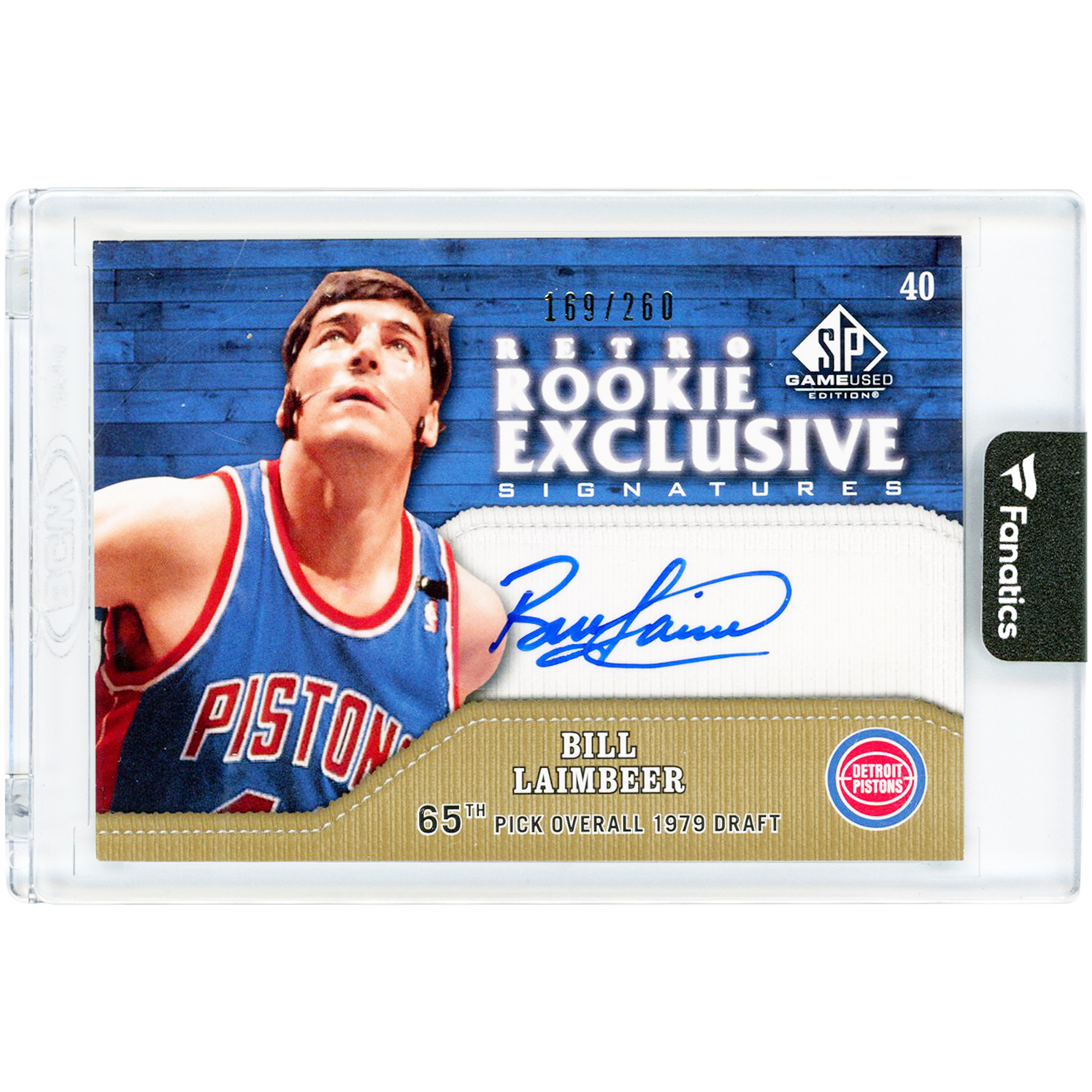 Bill Laimbeer Detroit Pistons Autographed 2009-10 Upper Deck SP Game Used Edition Retro Rookie Exclusive Signatures #RR-SC #169/260 Card