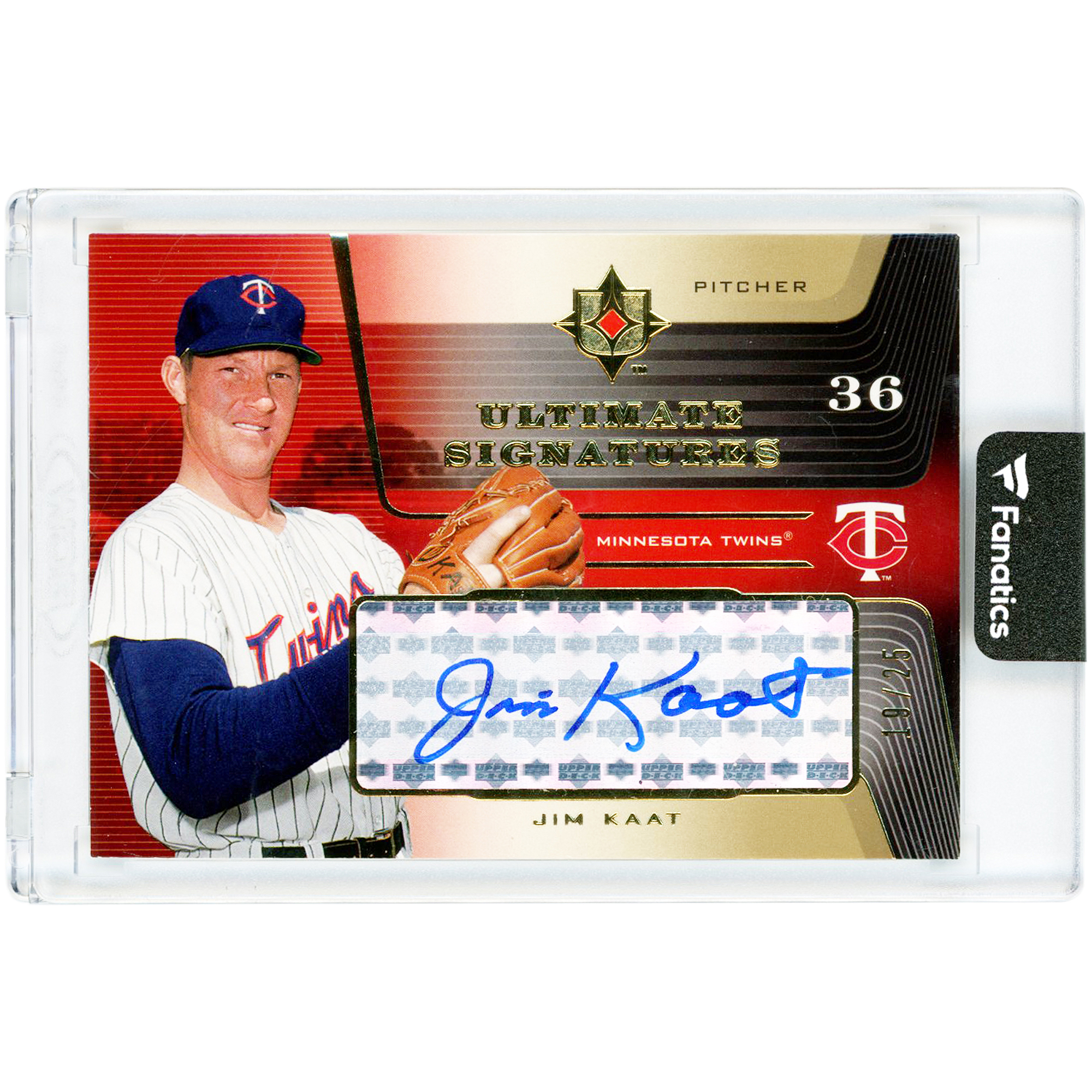 Jim Kaat Minnesota Twins Autographed 2004 Upper Deck Ultimate Collection Ultimate Signatures #JK #19/25 Card
