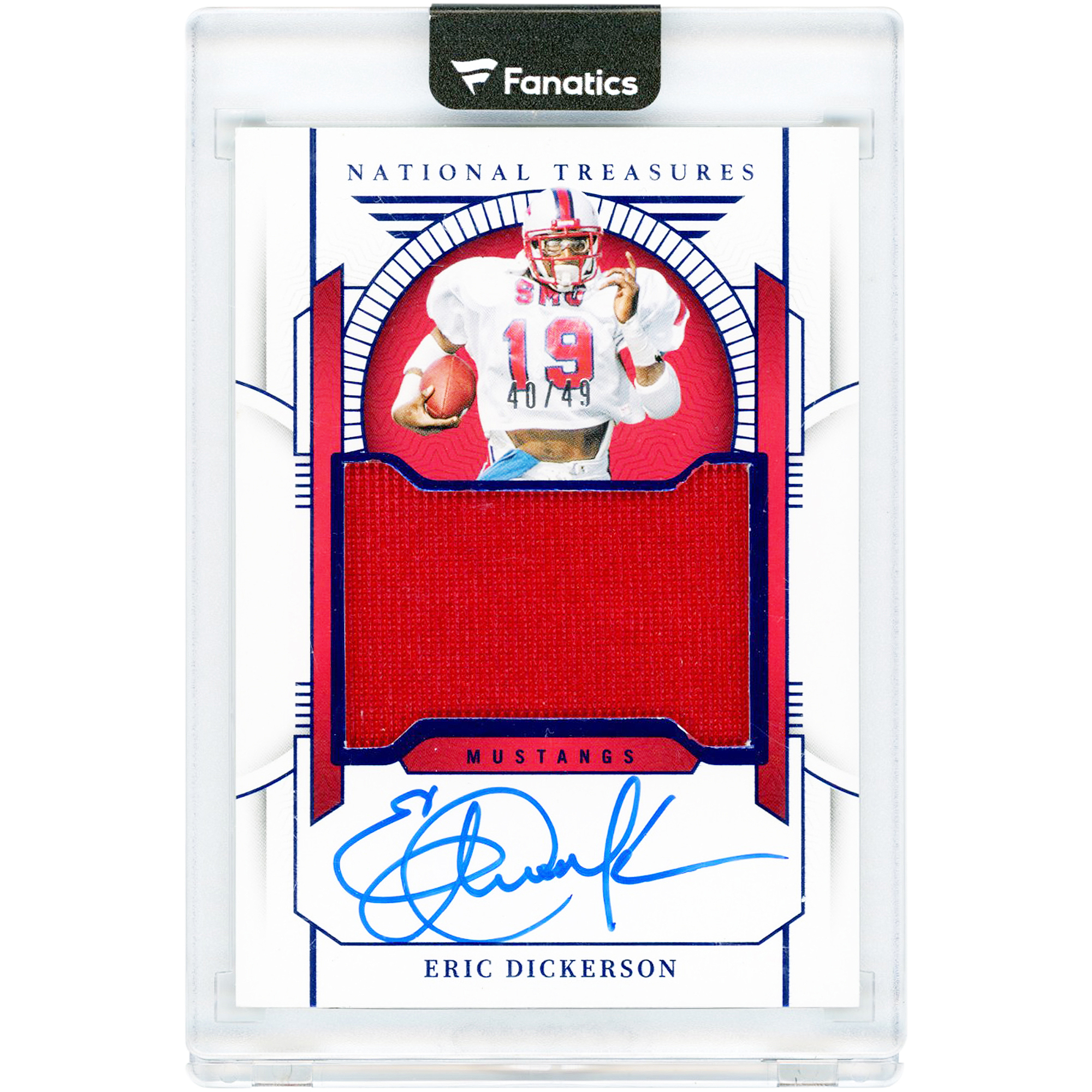 Eric Dickerson SMU Mustangs Autographed 2024 Panini National Treasures Collegiate #86 #40/49 Card