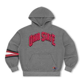 Women's Aviator Nation Heather Gray Ohio State Buckeyes Relaxed Tri-Blend Hoodie