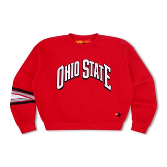 Women's Aviator Nation Scarlet Ohio State Buckeyes Relaxed Tri-Blend Sweatshirt