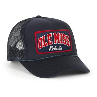 Unisex Aviator Nation Navy Ole Miss Rebels Vintage Low Rise Adjustable Trucker Hat