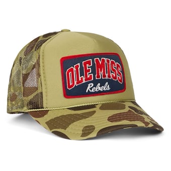 Unisex Aviator Nation Camo Ole Miss Rebels Vintage Low Rise Adjustable Trucker Hat