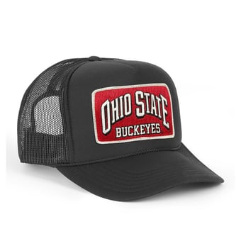 Unisex Aviator Nation Black Ohio State Buckeyes Vintage Low Rise Adjustable Trucker Hat