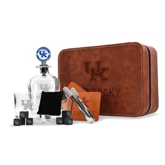 The Memory Company Kentucky Wildcats Whiskey Decanter Set & Faux Leather Case
