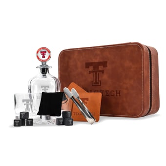 The Memory Company Texas Tech Red Raiders Whiskey Decanter Set & Faux Leather Case