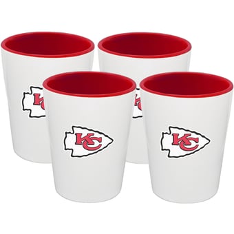 The Memory Company Kansas City Chiefs Four-Pack Ceramic Shot Glass Set