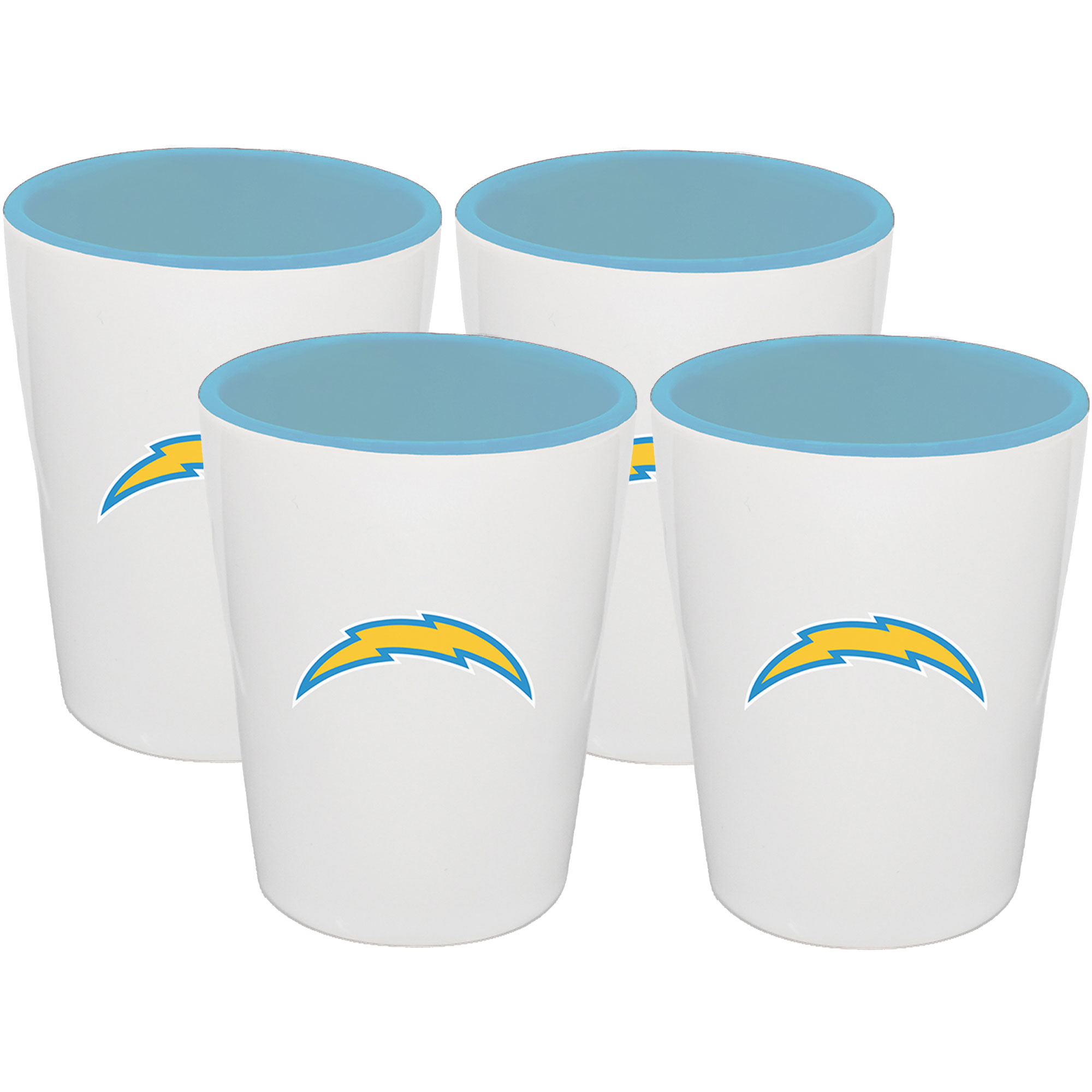 The Memory Company Los Angeles Chargers Four-Pack Ceramic Shot Glass Set