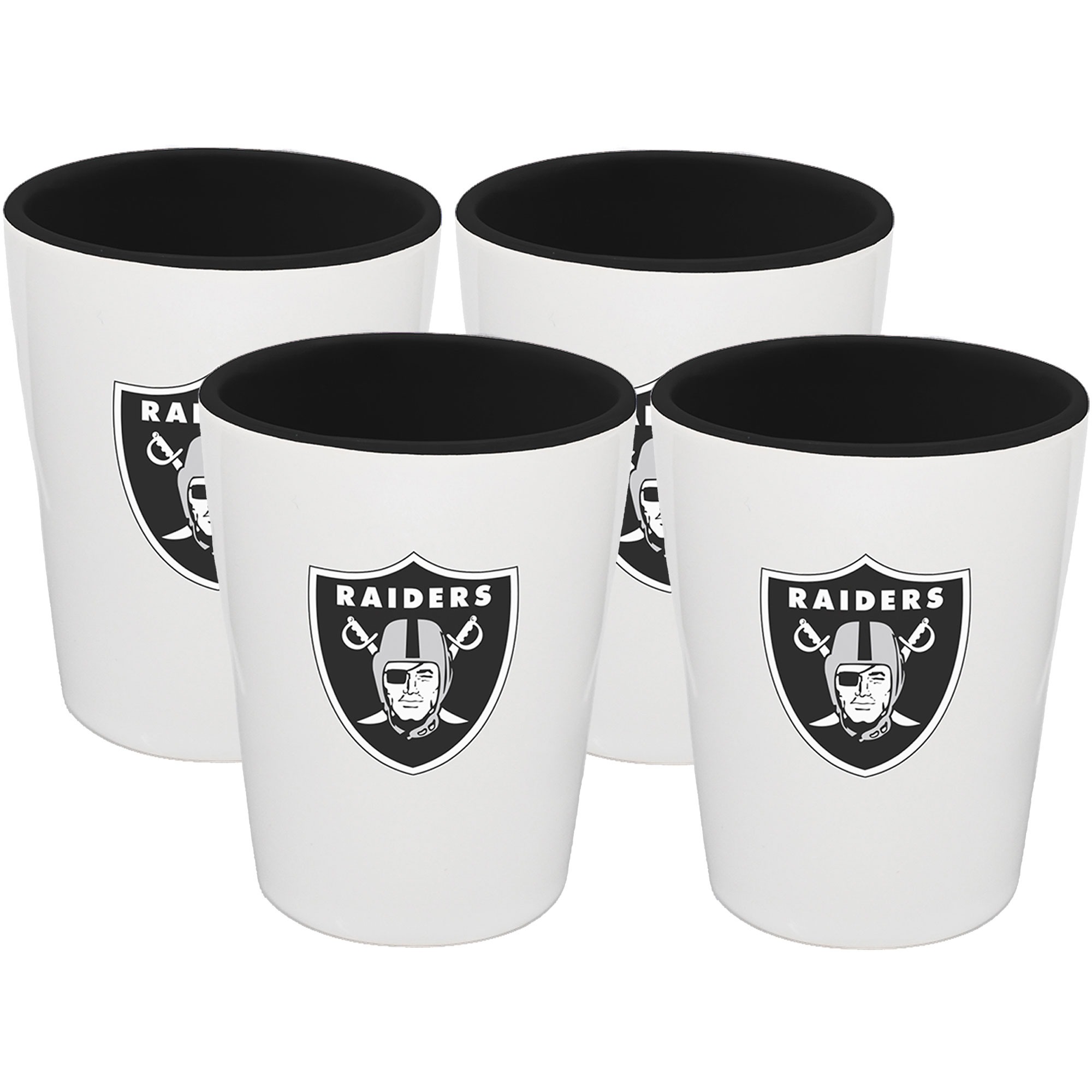 The Memory Company Las Vegas Raiders Four-Pack Ceramic Shot Glass Set