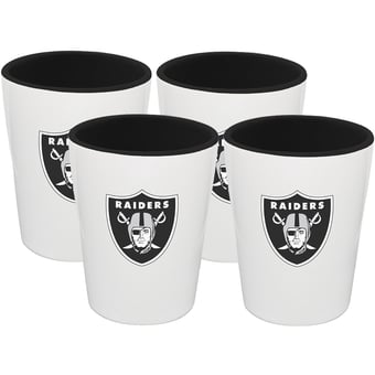 The Memory Company Las Vegas Raiders Four-Pack Ceramic Shot Glass Set