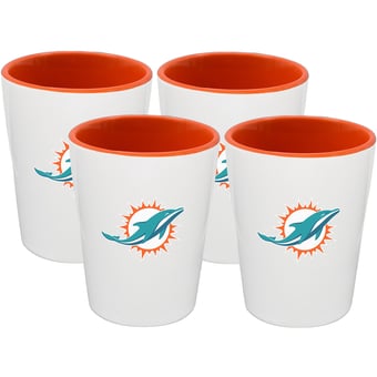 The Memory Company Miami Dolphins Four-Pack Ceramic Shot Glass Set