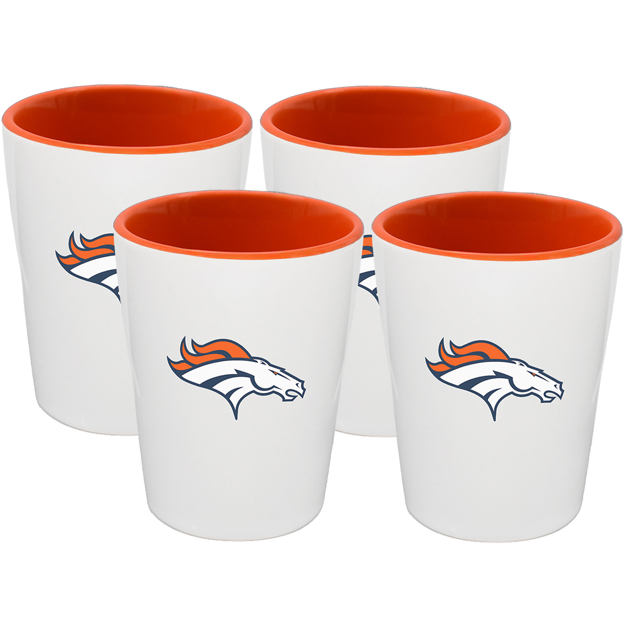 The Memory Company Denver Broncos Four-Pack Ceramic Shot Glass Set