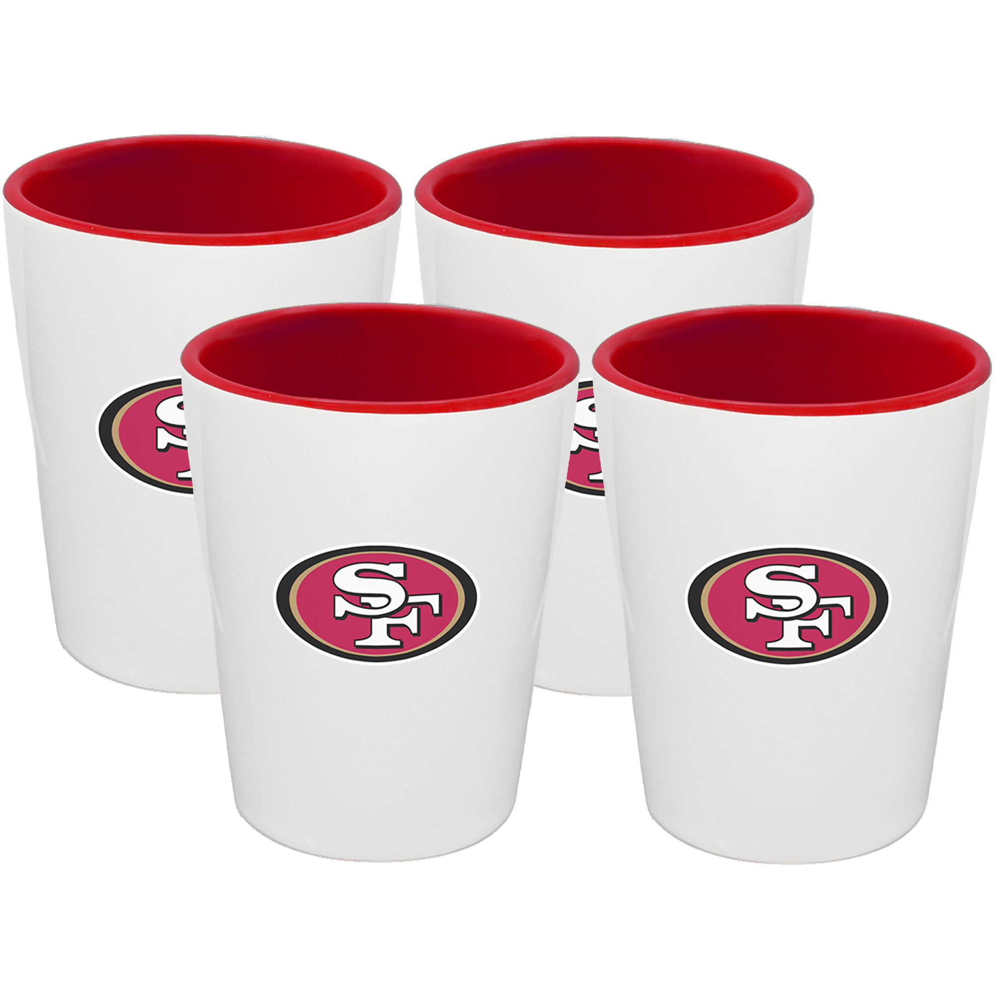 The Memory Company San Francisco 49ers Four-Pack Ceramic Shot Glass Set
