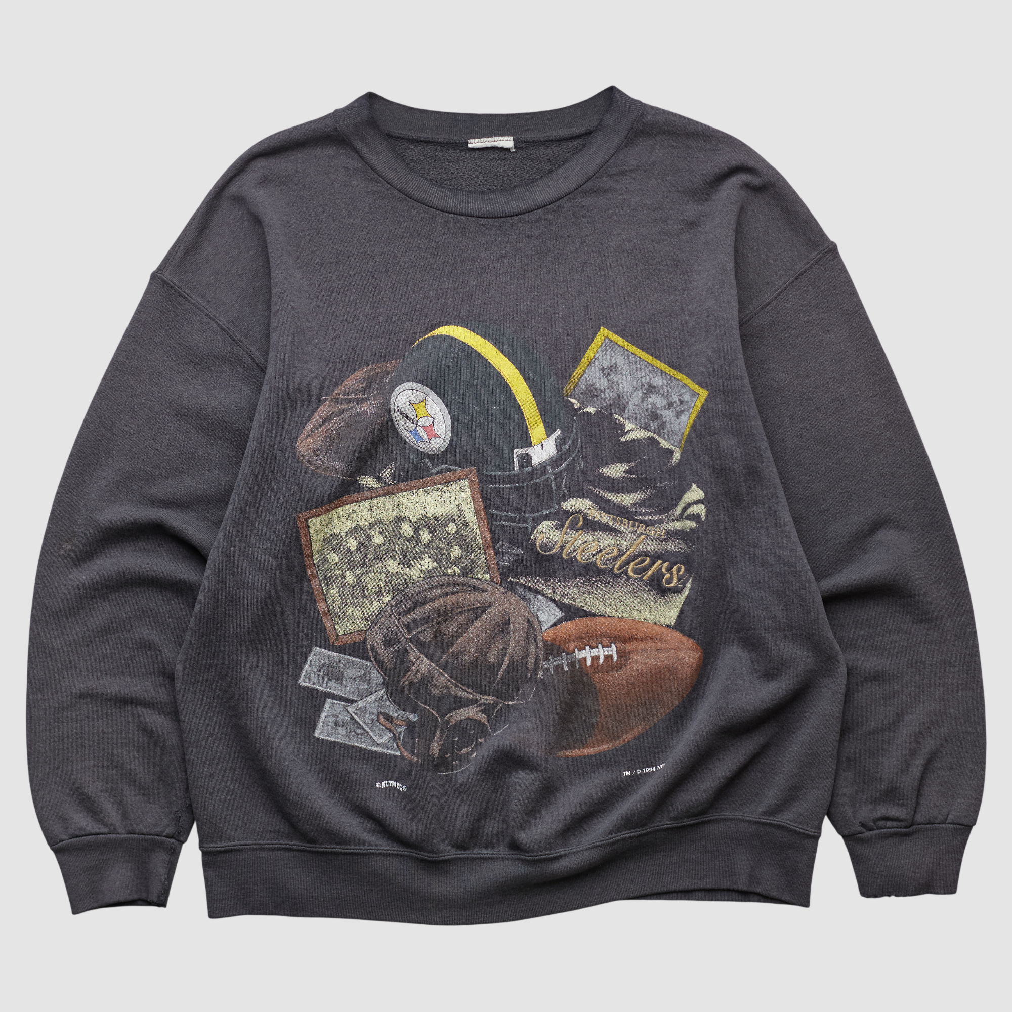 Pittsburgh Steelers 1994 Pullover Sweatshirt – Charcoal – XS by Fanatics Real Vintage