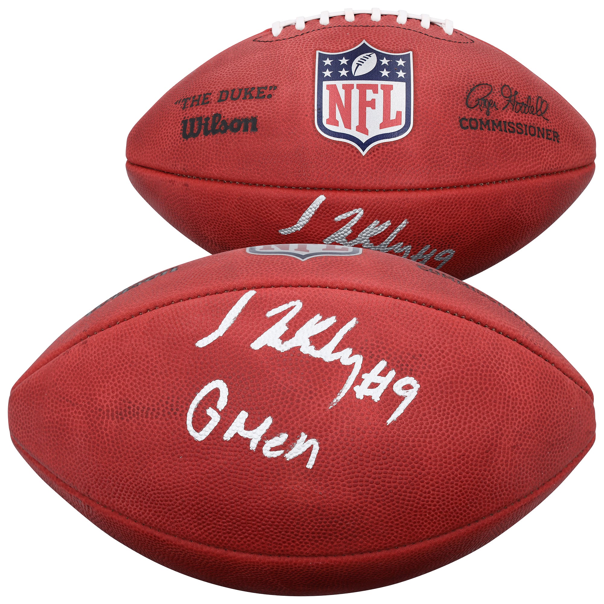 Isaiah Likely New York Giants Autographed Duke Full Color Football with "Gmen!" Inscription