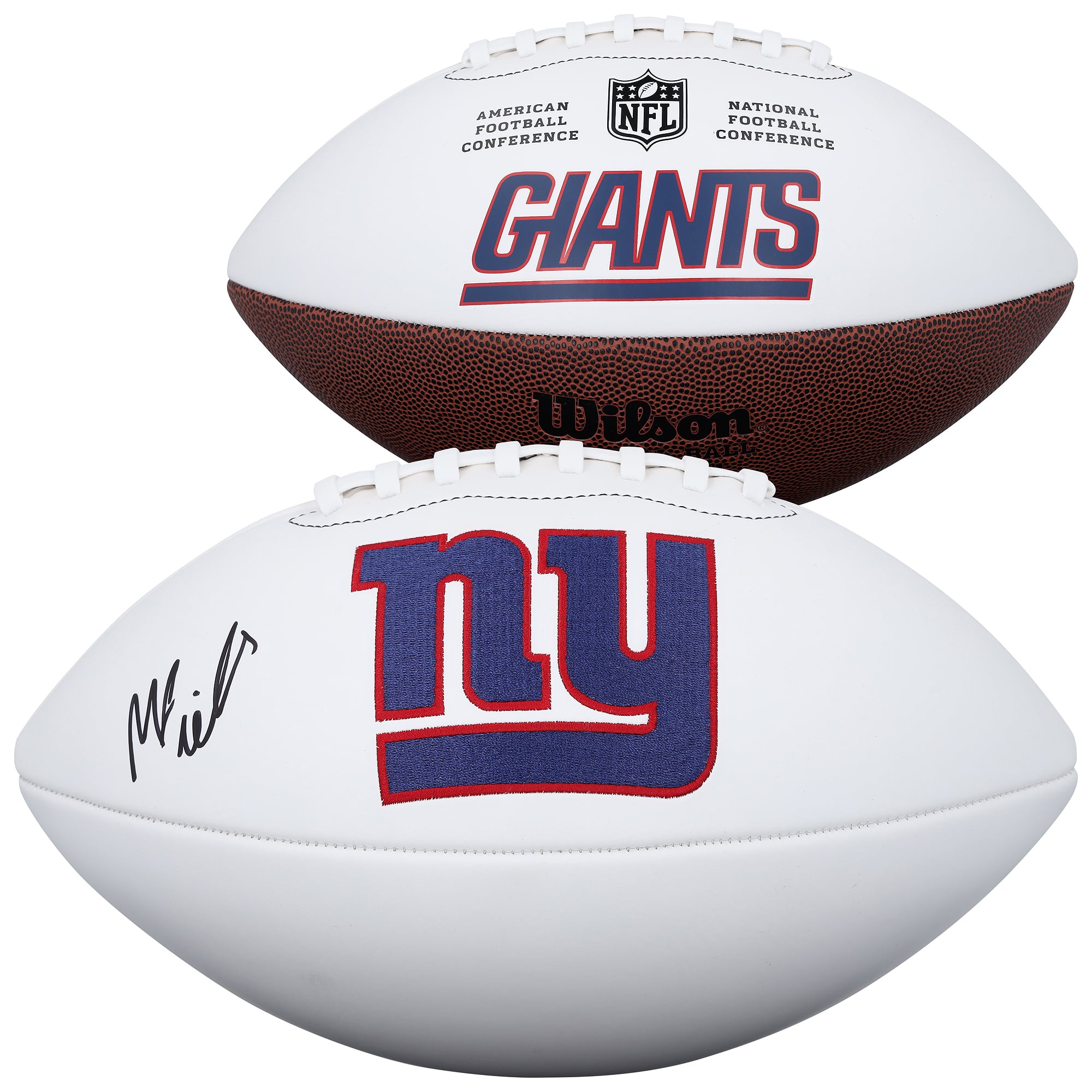 Malachi Fields New York Giants Autographed Wilson White Panel Football