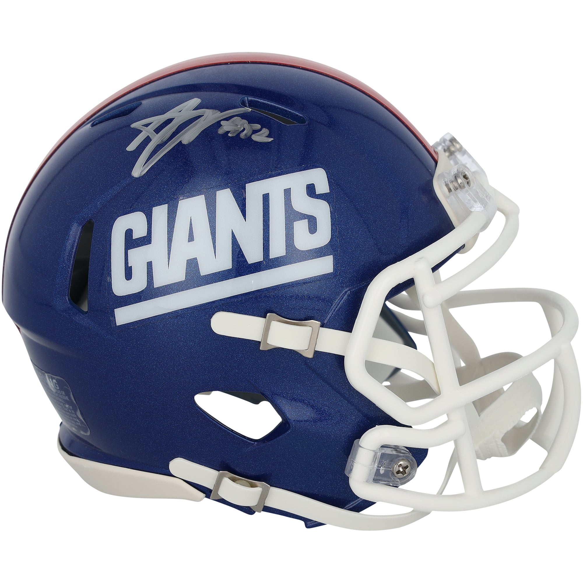 Arvell Reese New York Giants Autographed Riddell Color Rush Speed Mini Helmet