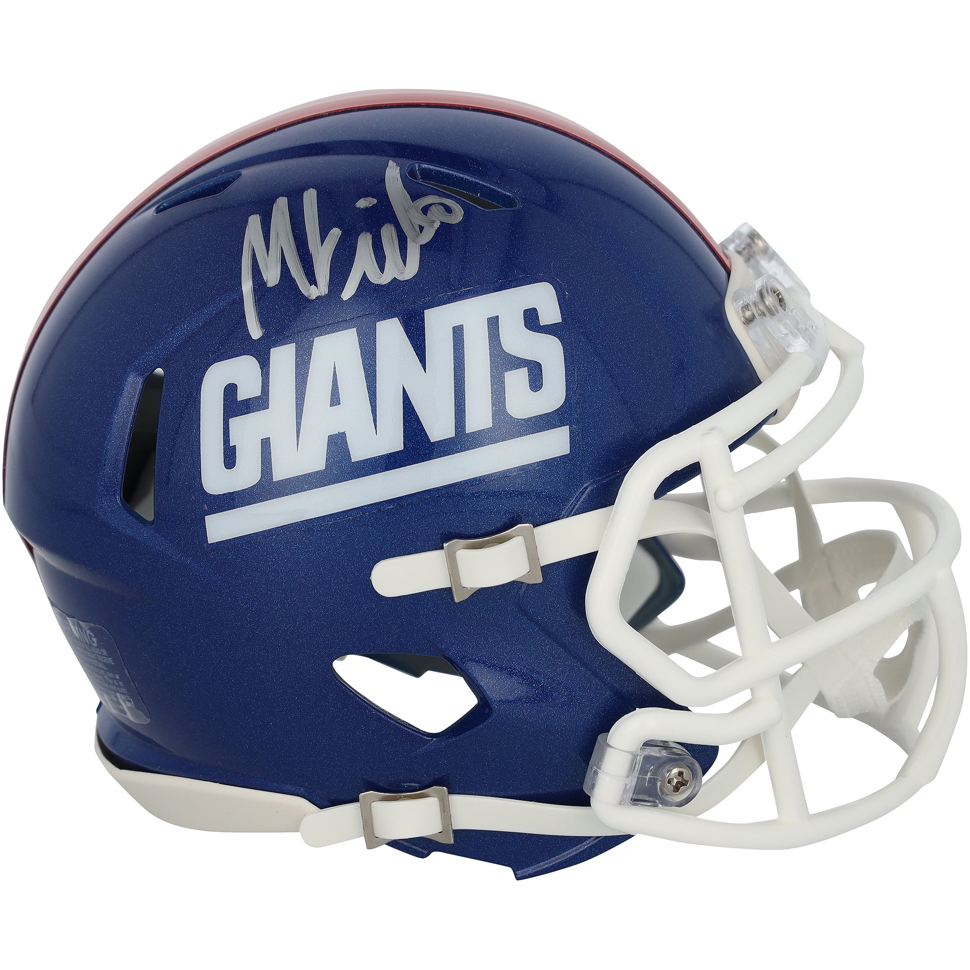 Malachi Fields New York Giants Autographed Riddell Color Rush Speed Mini Helmet