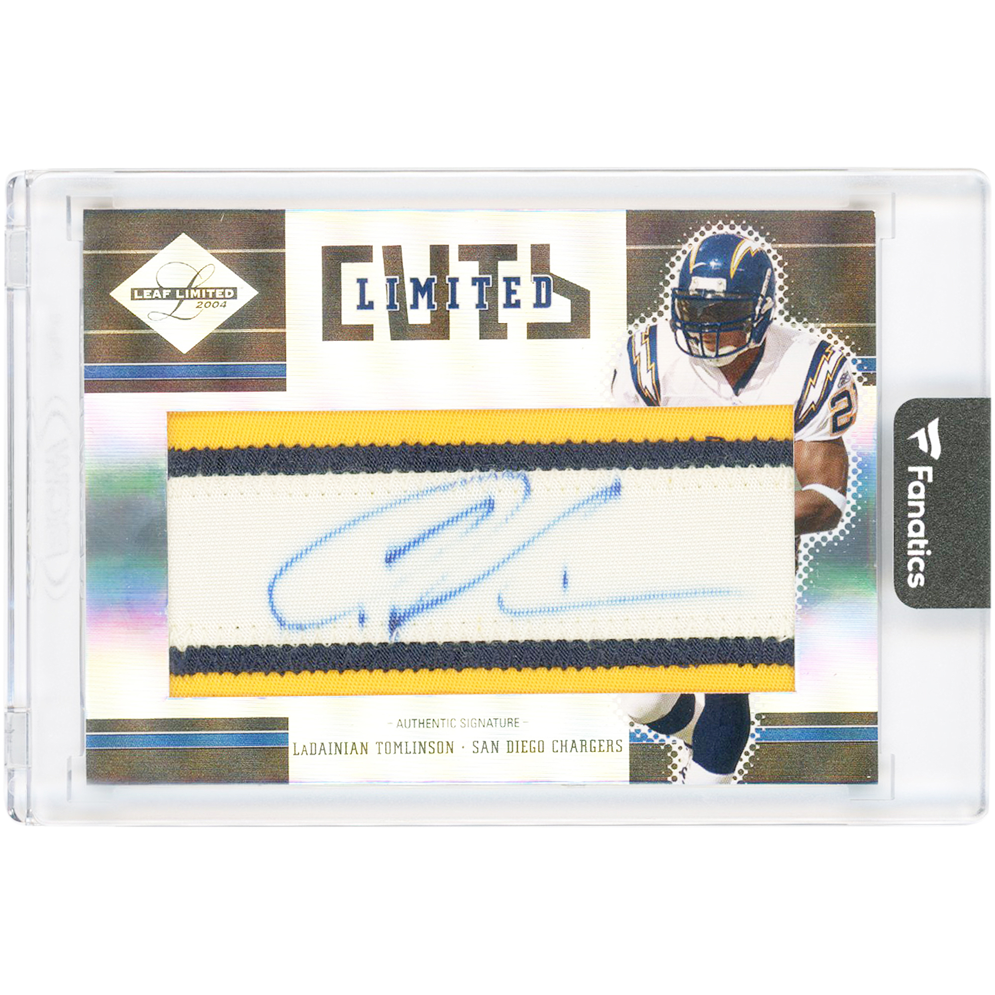 LaDainian Tomlinson San Diego Chargers Autographed 2004 Donruss Leaf Limited Cuts #LC-4 #50/50 Card