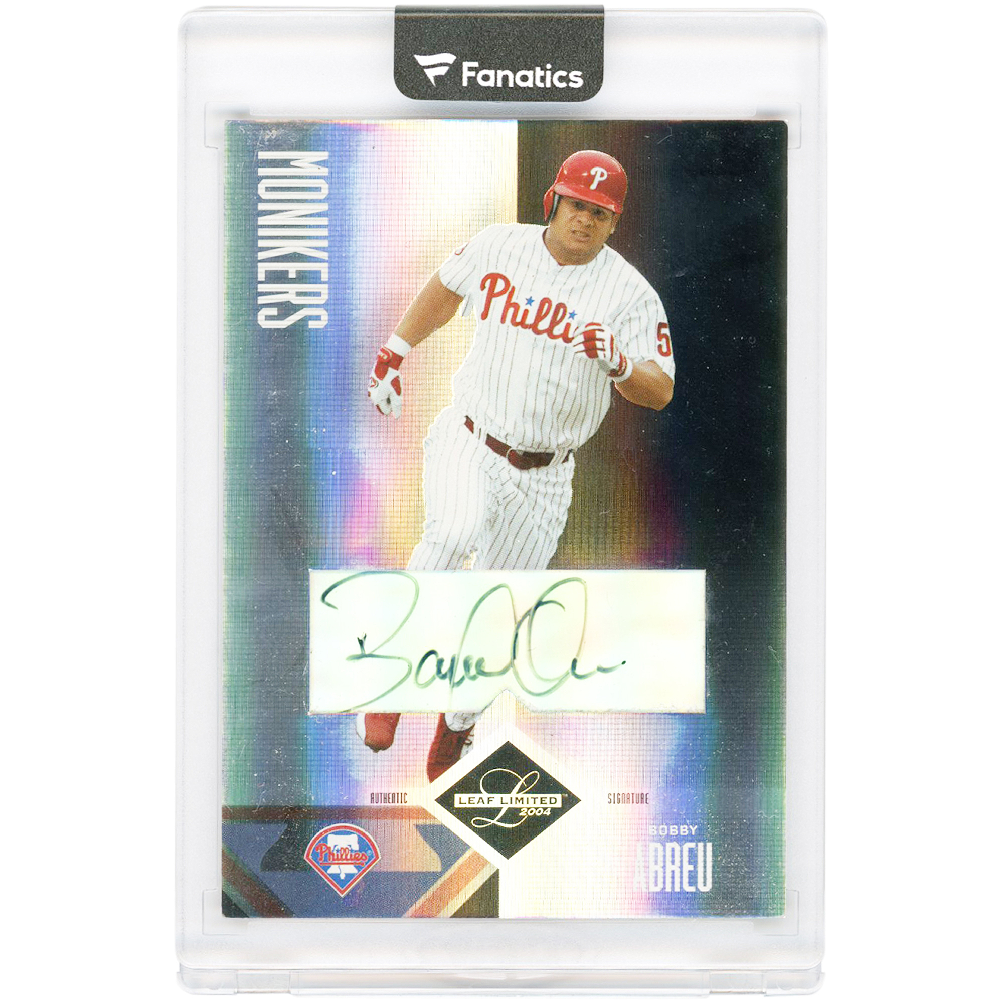 Bobby Abreu Philadelphia Phillies Autographed 2004 Donruss Leaf Limited Monikers Silver #17 #2/5 Card