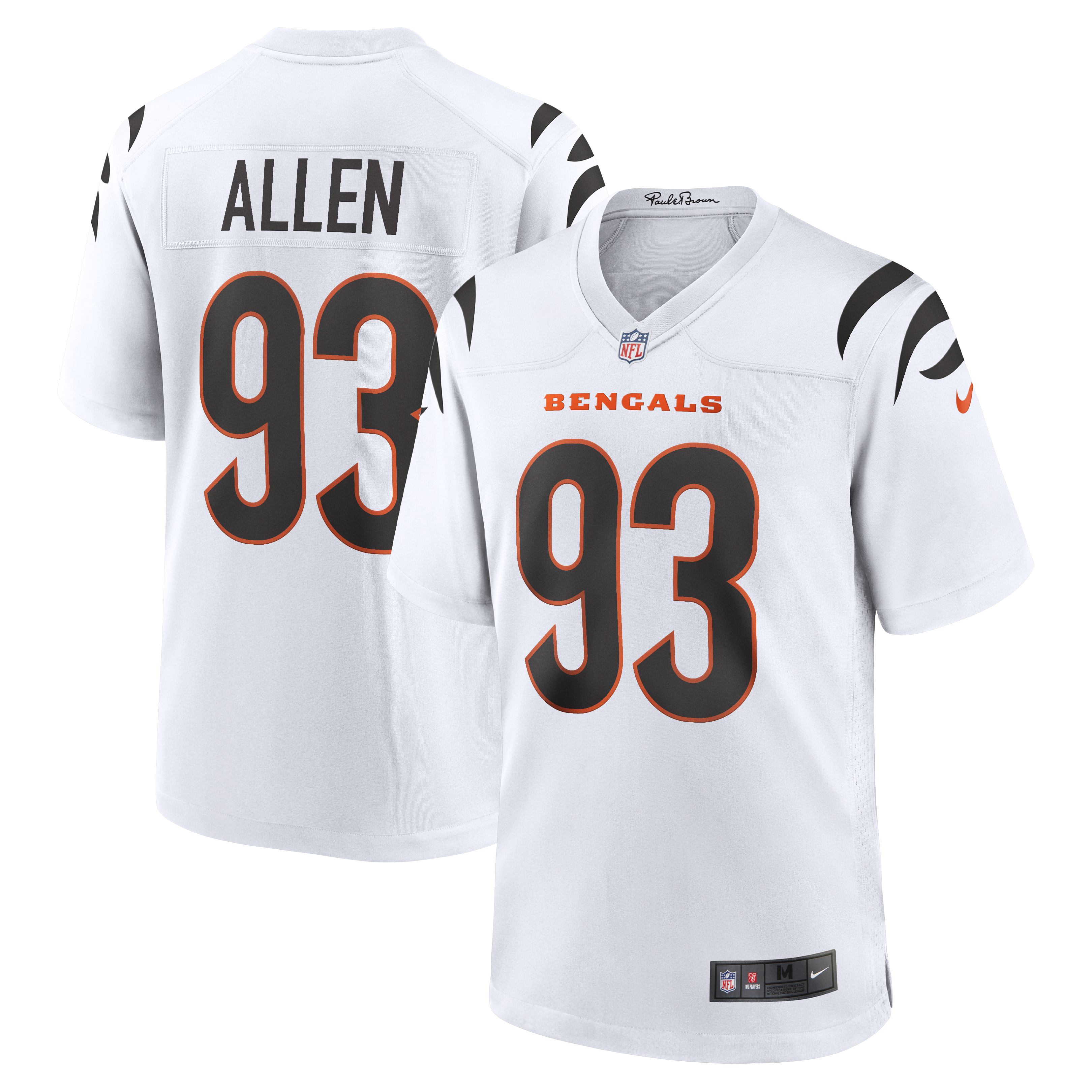 Men's Nike Jonathan Allen White Cincinnati Bengals Game Jersey