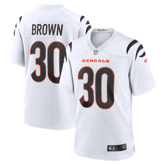 Men's Nike Chase Brown White Cincinnati Bengals Game Jersey