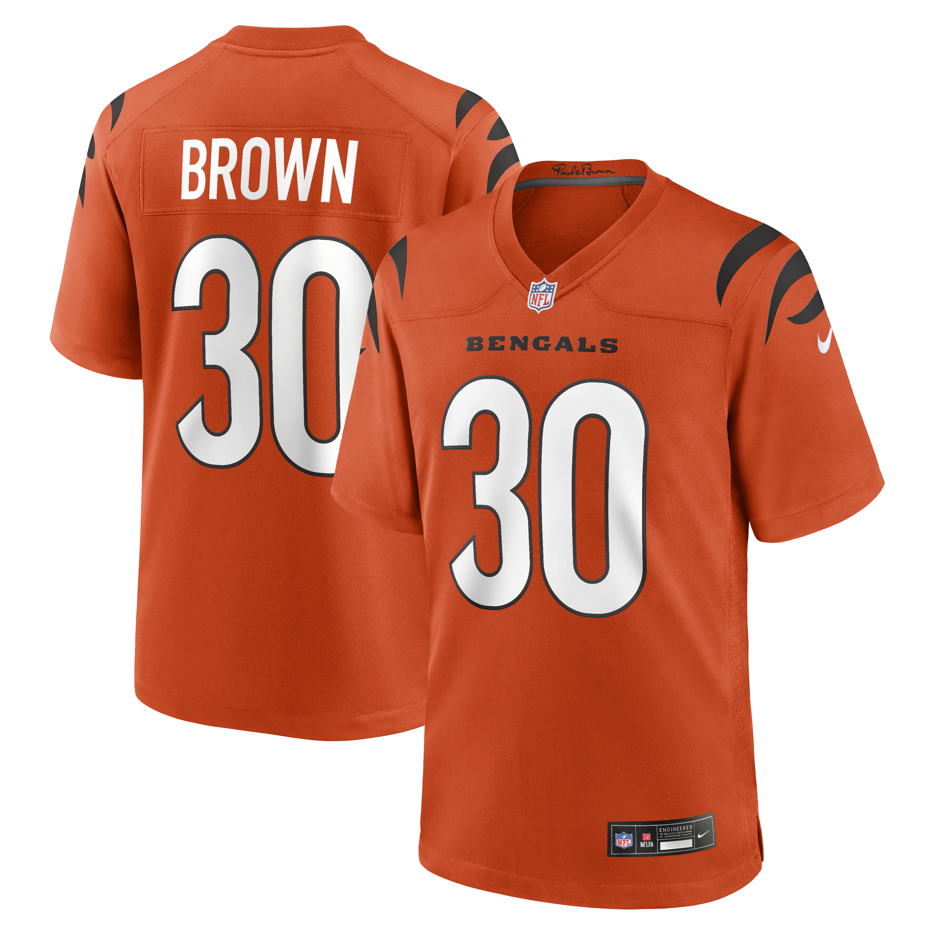 Men's Nike Chase Brown Orange Cincinnati Bengals Alternate Game Jersey