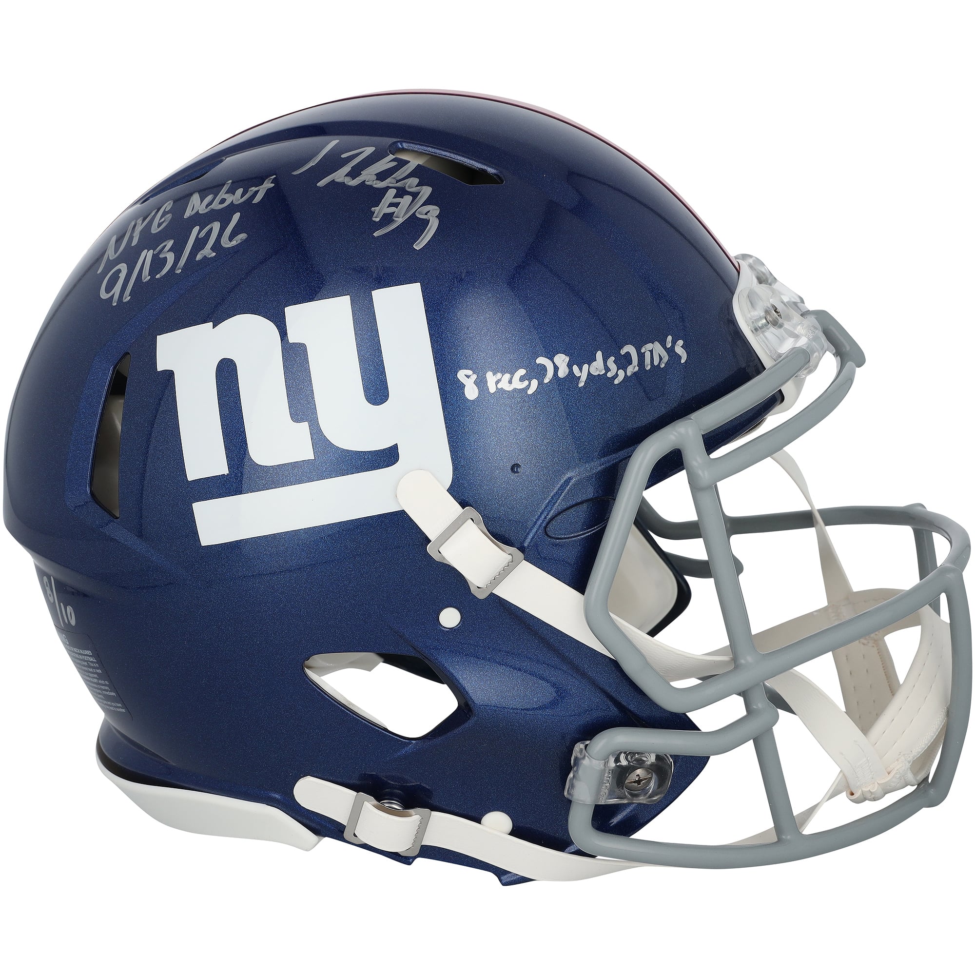 Isaiah Likely New York Giants Autographed Riddell Speed Authentic Helmet with Multiple Inscriptions - Limited Edition of 10