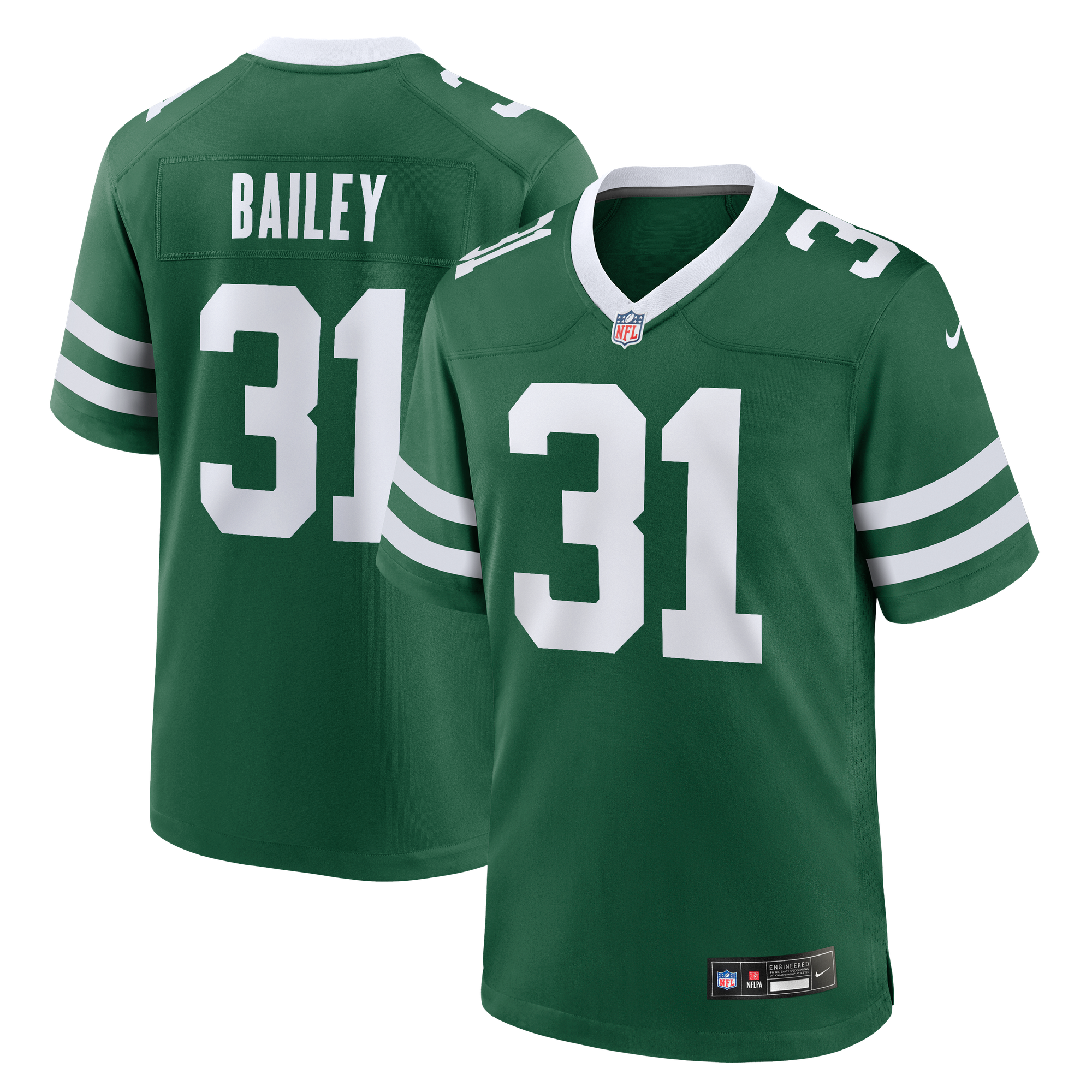 Camiseta Nike Game de la 1ª equipación del New York Jets - Verde Legacy - David Bailey - Hombre