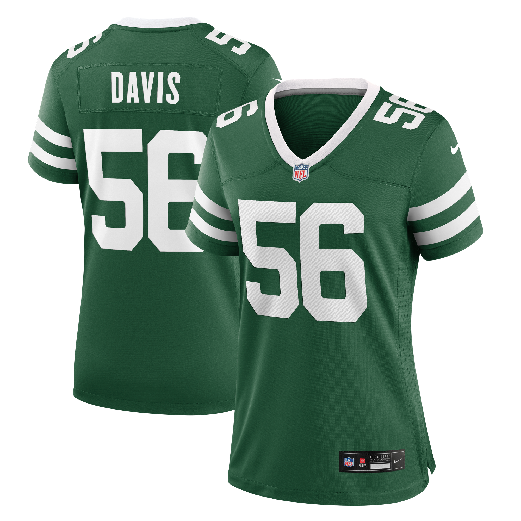 Camiseta Nike Game de la 1ª equipación del New York Jets - Verde Legacy - Demario Davis - Mujer