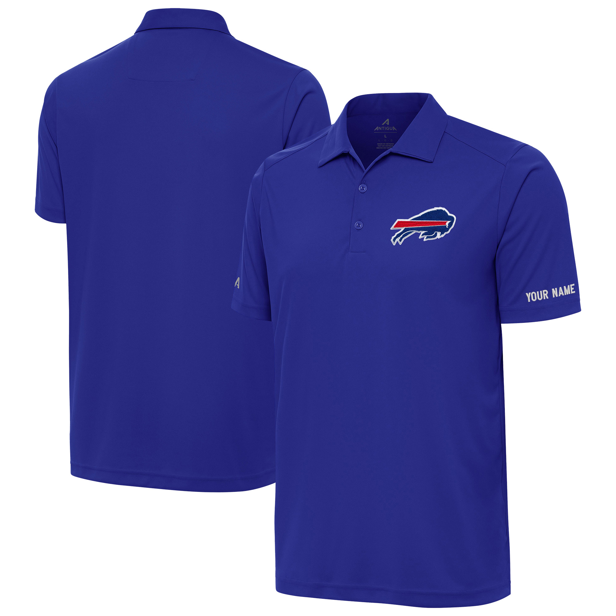 Men's Antigua Royal Buffalo Bills  Personalized Tribute Polo