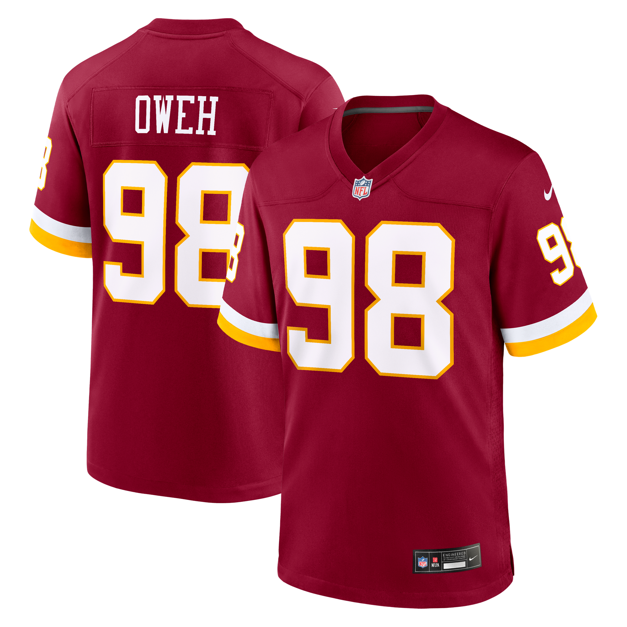 Camiseta Nike Game de la 1ª equipación del Washington Commanders - Burdeos - Odafe Oweh - Hombre