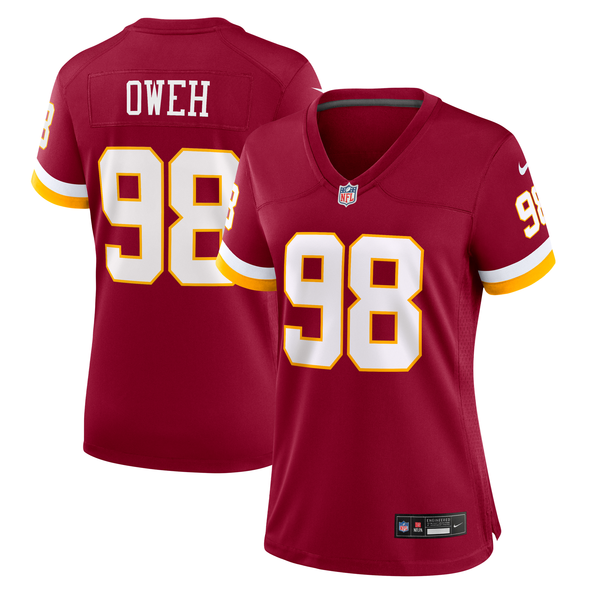 Camiseta Nike Game de la 1ª equipación del Washington Commanders - Burdeos - Odafe Oweh - Mujer