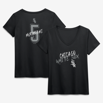 Women's Munetaka Murakami Black Chicago White Sox Hustle Name & Number V-Neck T-Shirt