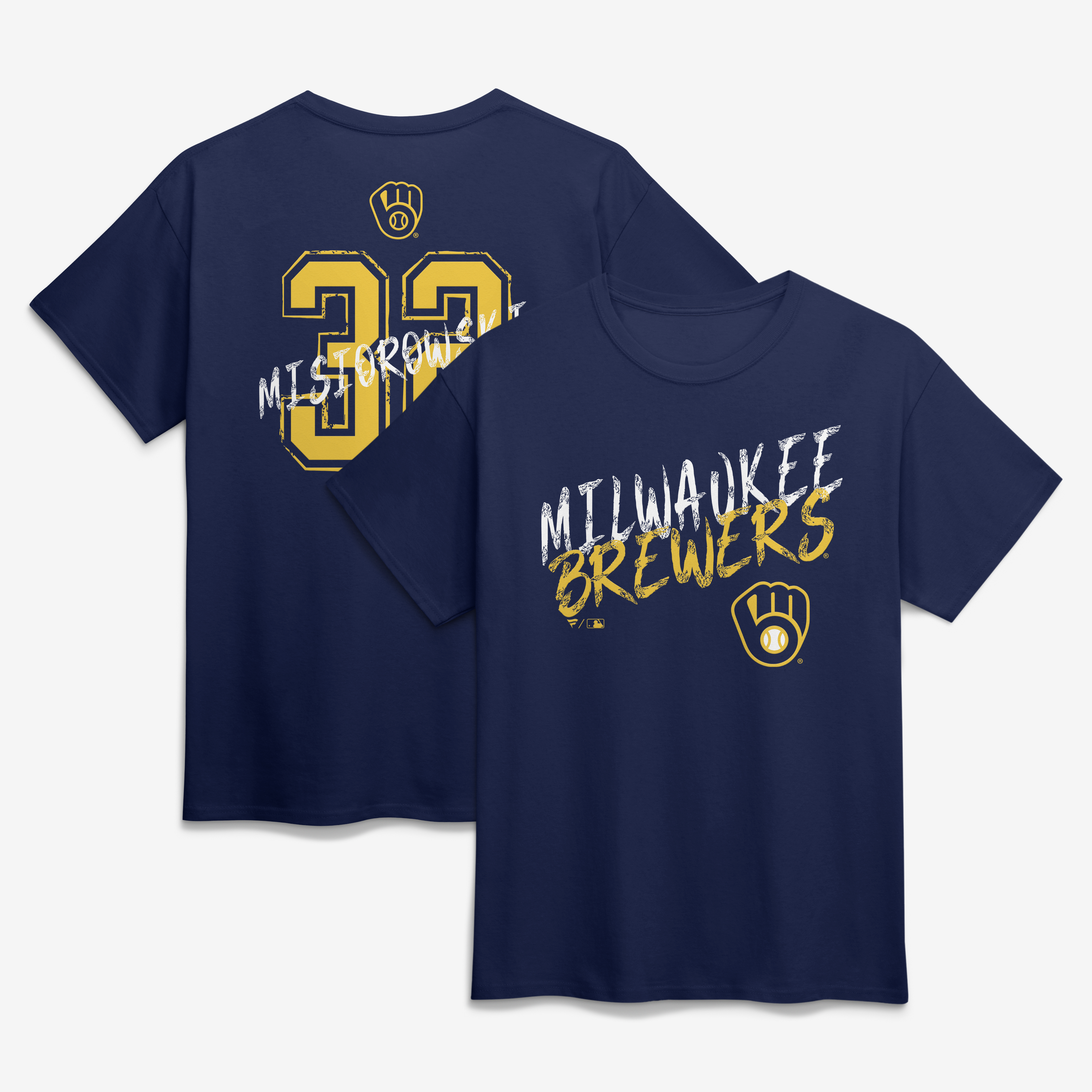 Men's Jacob Misiorowski Navy Milwaukee Brewers Hustle Name & Number T-Shirt